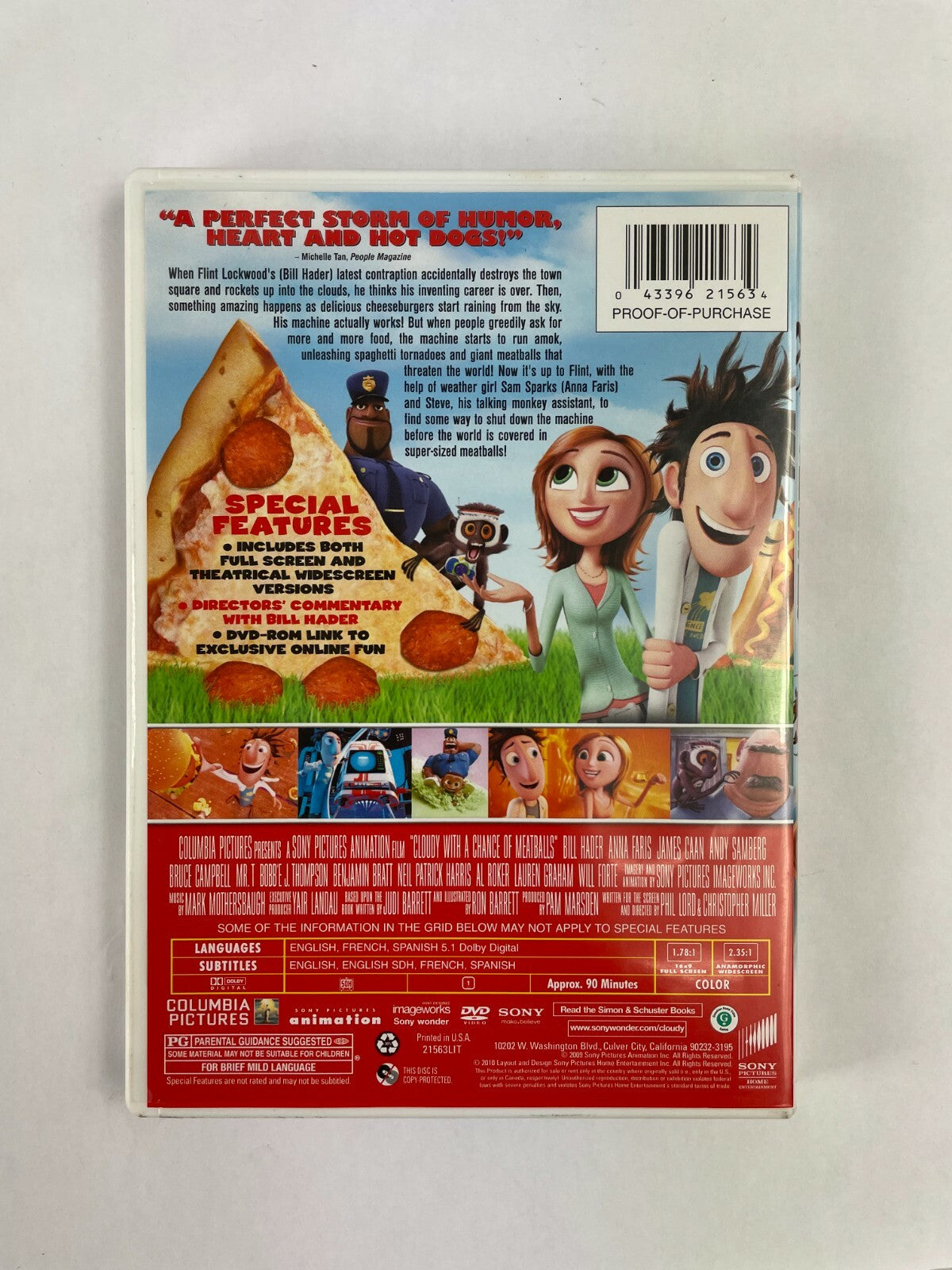 Cloudy with a chance of Meat Balls Big Food Big Laughs! DVD Movies