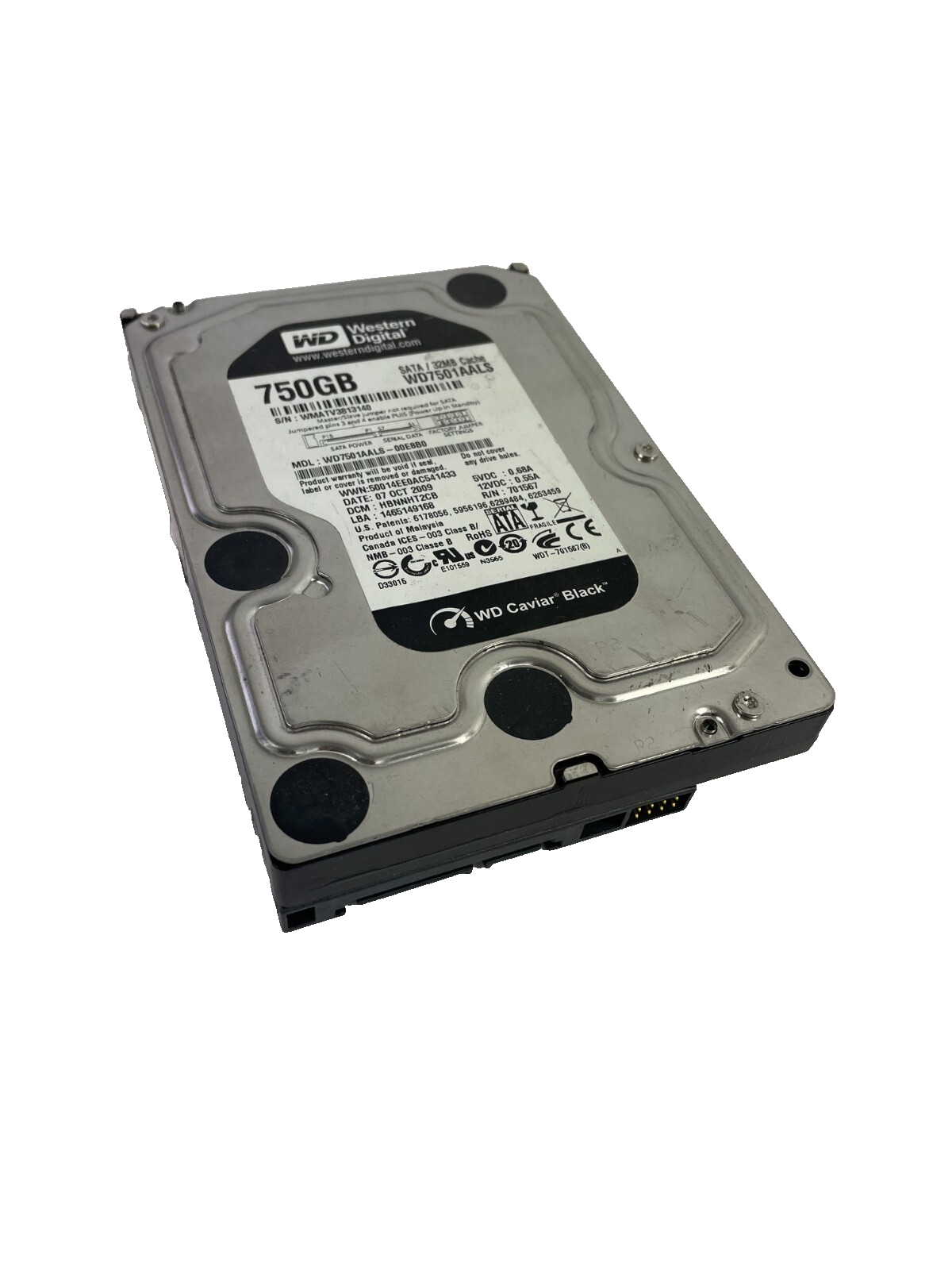 Western Digital Model WD7501AALS - 00E8B0 750GB Internal Hard Drive Cache 32MB