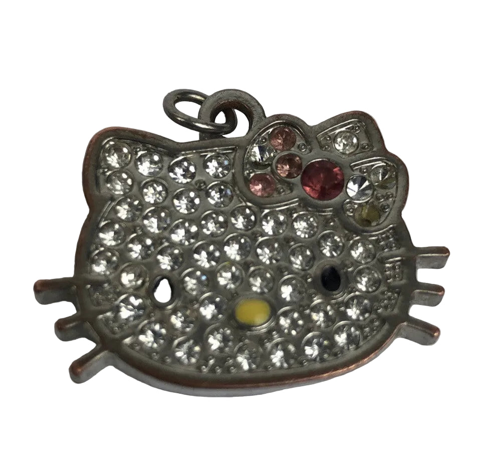 Hello Kitty bow crystal pendant necklace girls fashion jewelry