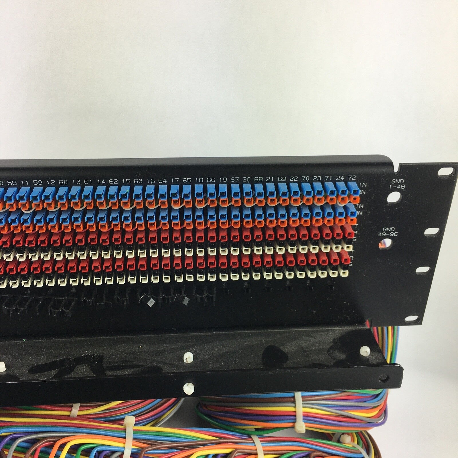 ADC 96 Bantam TT patchbay connected to ADC UP-96NMKII PPC RACKMOUNT PATCHBAY