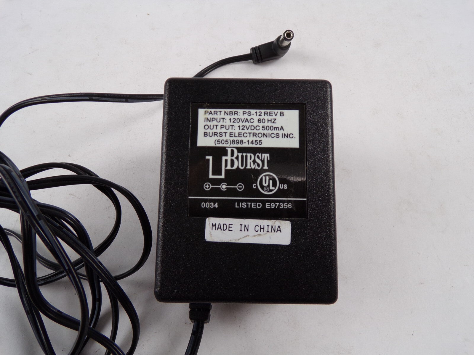 Genuine Burst Adapter Model PS-2REV B Output 12 V 500mA Power Supply Adapter A83