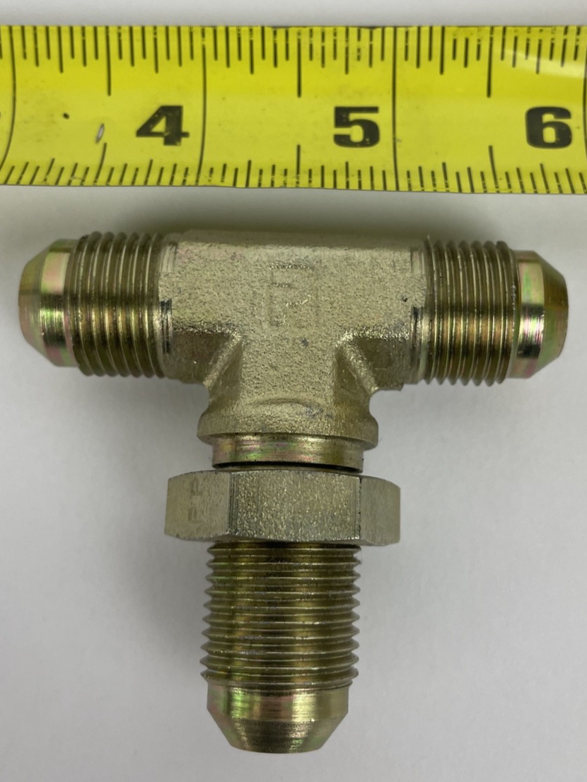 Parker 12-S50X-S 1-1/16-12 SAE ORB Male x 3/4" JIC x 3/4" JIC Branch TEE