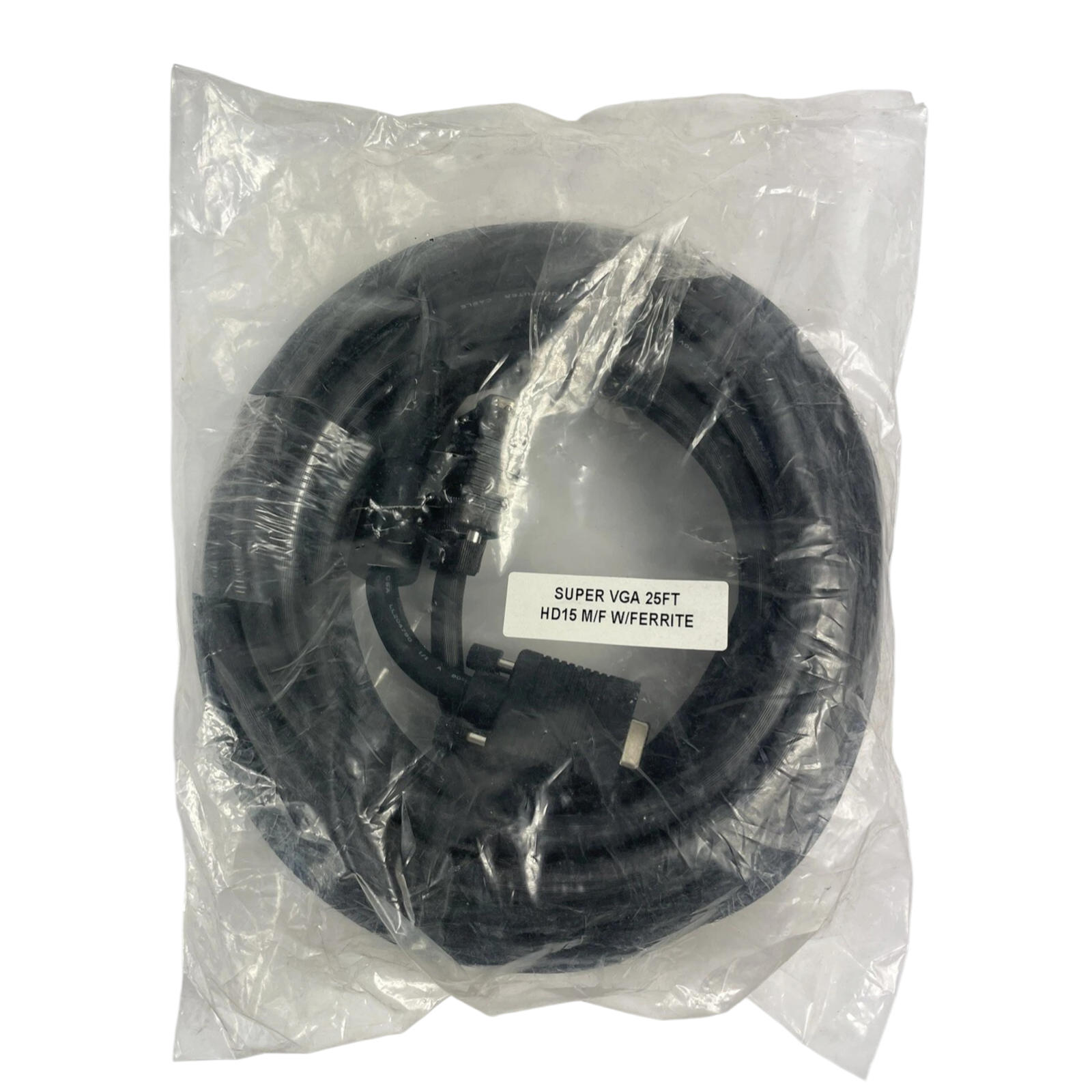 25 Ft Super VGA SVGA HD15 Video Extension Cable Cord 28 AWG TV PC MAC Mon M/F