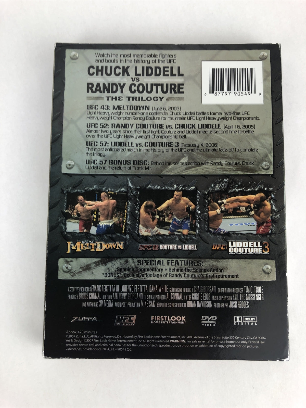 Ultimate Fighting Championship: Liddell vs. Couture - The Trilogy DVD Mint Discs