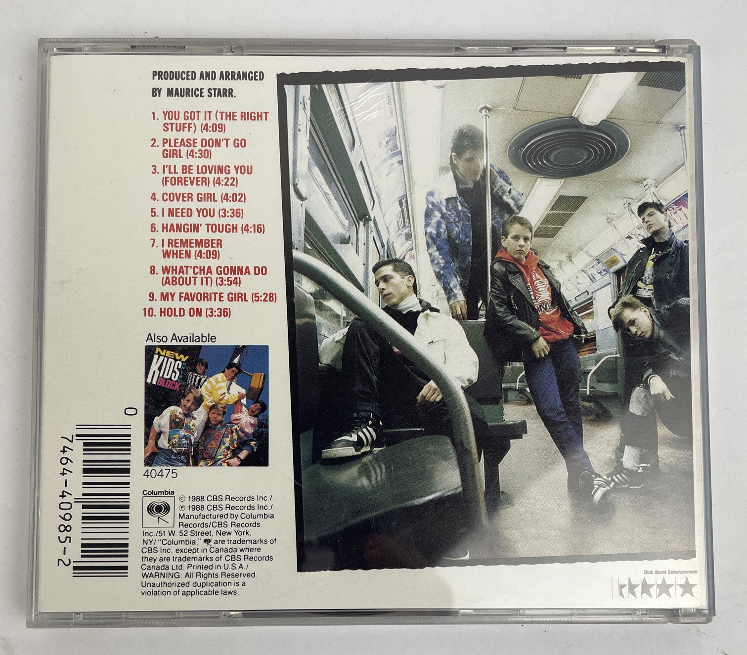 Hangin' Tough - Music CD Nkotb New Kids on the Block 1990-10-25 Columbia VGC #7