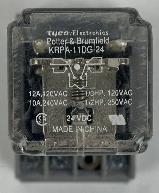Potter Brumfield KRPA-11AG-120 relay 24VDC industrial control relay Tyco Electronics plug-in relay component