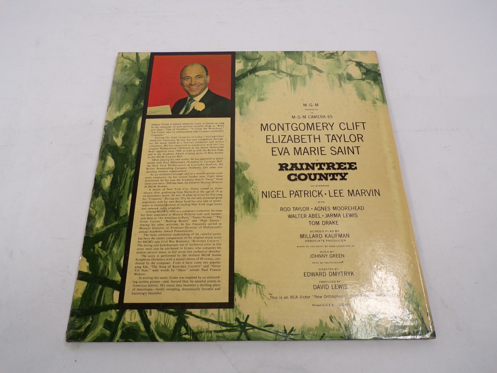Montgomery Clift Elizabeth Taylor Eva Marie Saint Raintree Country Vinyl Record