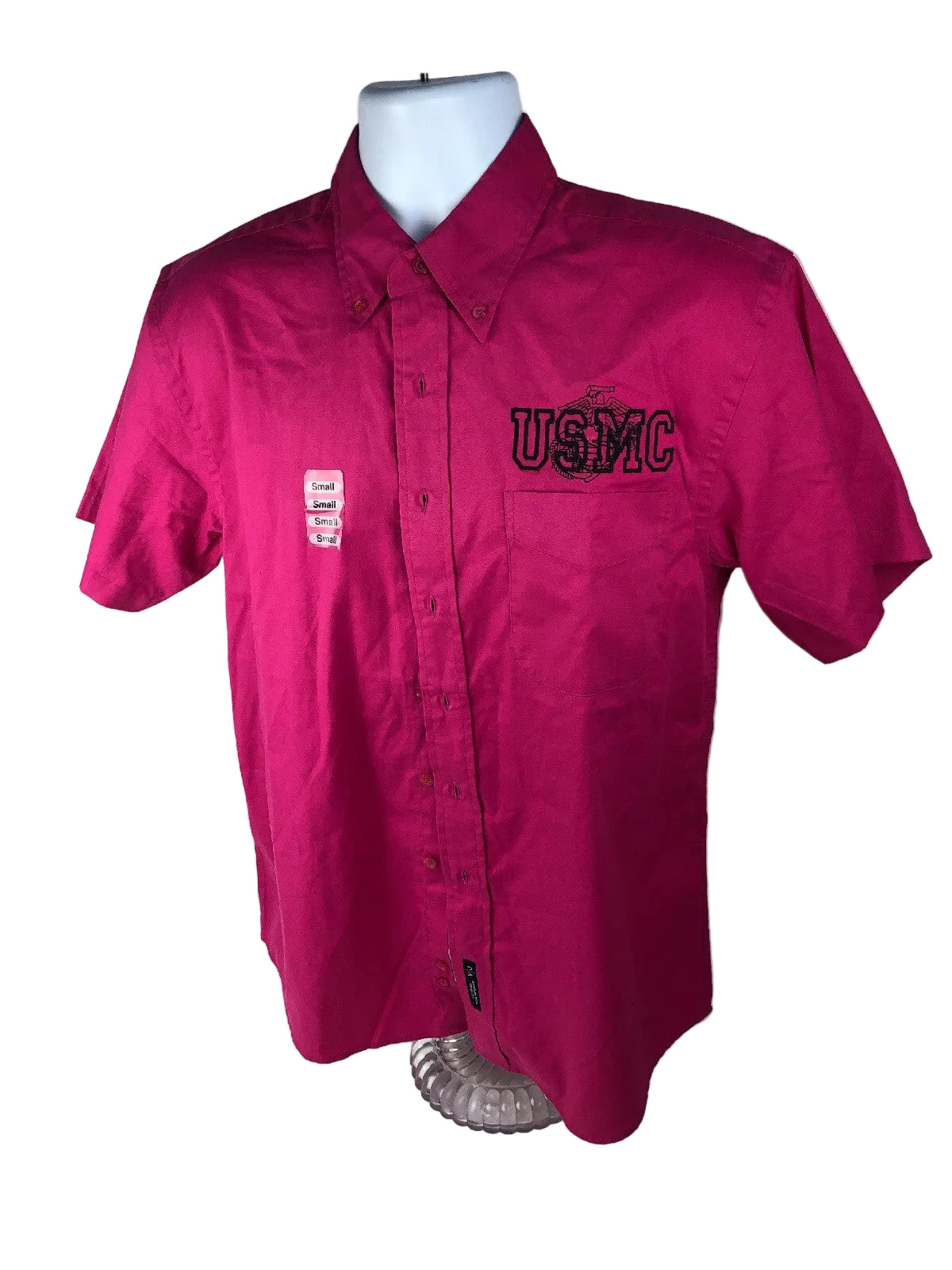 New United States Marine Corps pink short-sleeve button-up shirt in women's size small