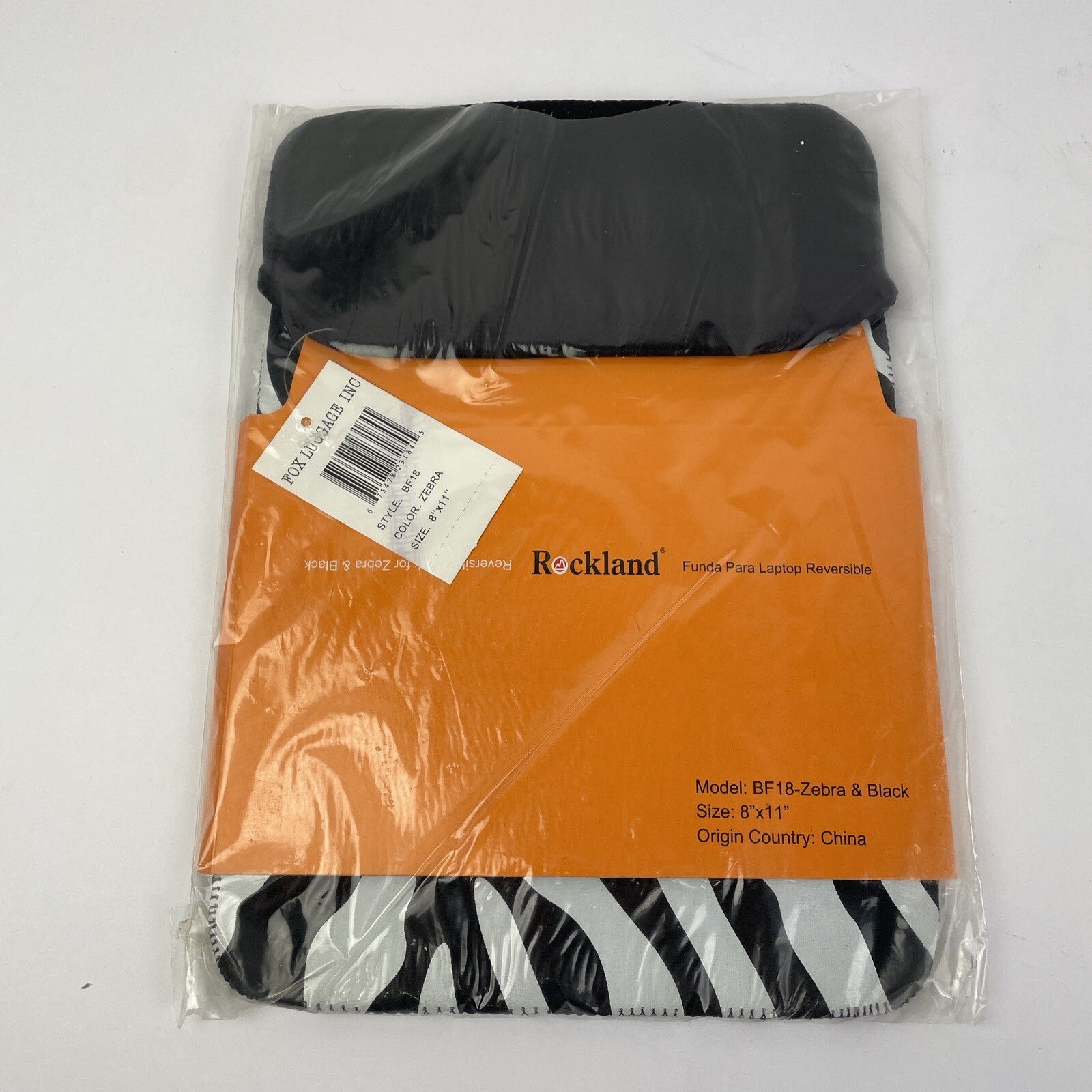 NEW Rockland iPad Reversible Sleeve Neoprene Slimline Design 8" X 11" ZEBRA BLK