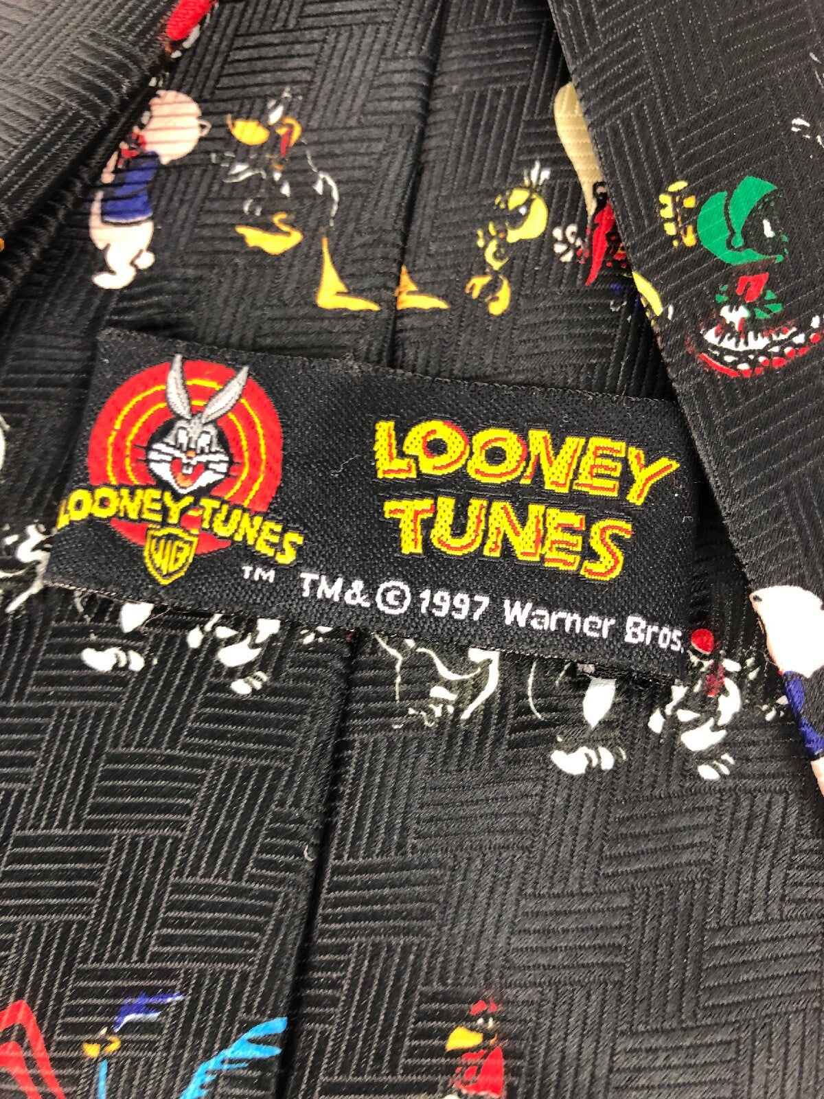 Looney Tunes Tie Necktie Black - FULL CAST OF CHARACTERS * Must See FSTSHP **