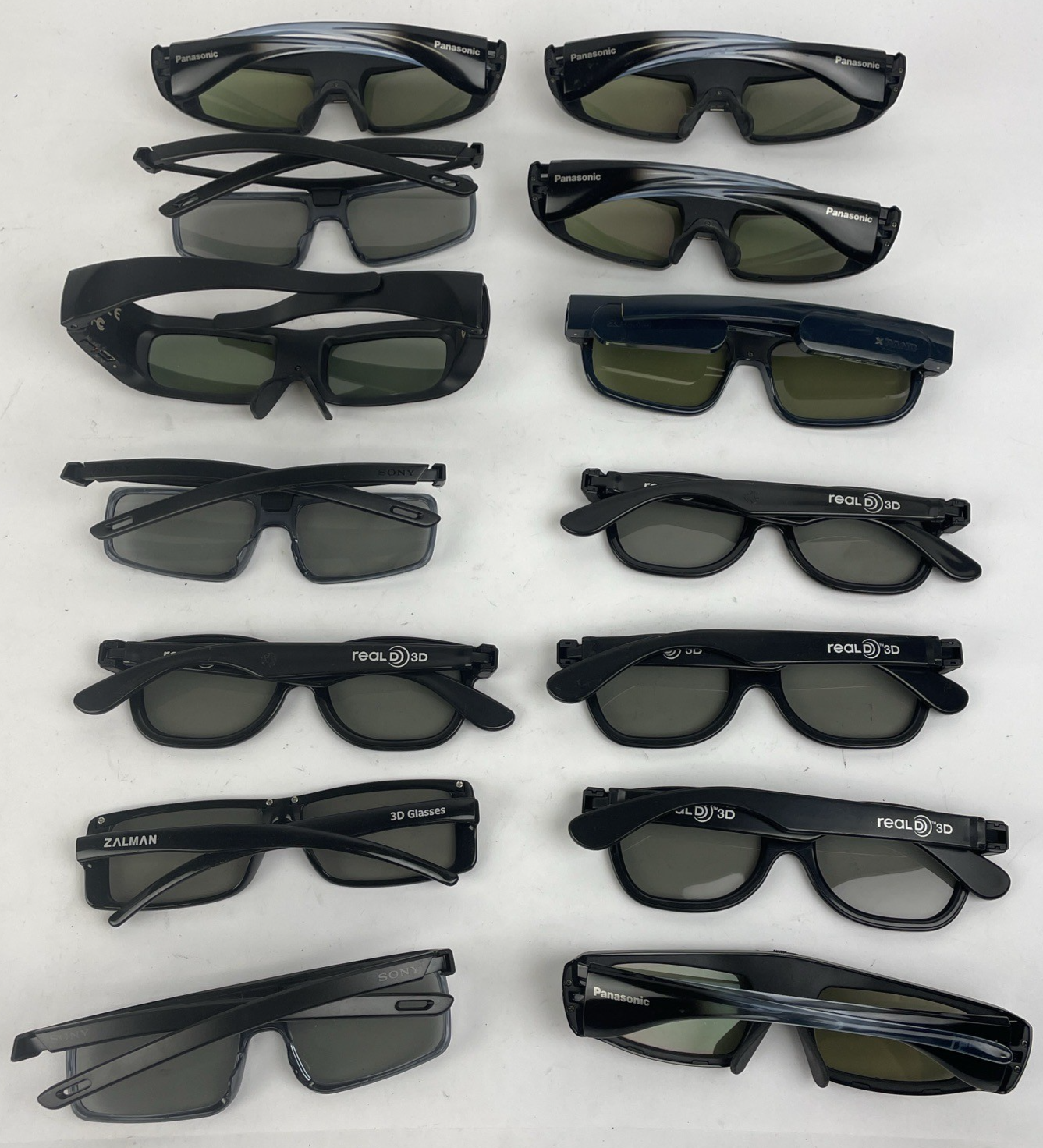 Lot of 14 Pairs 3D Full HD Glasses Including Panasonic TY-EW3D2L TY-EW3D3M +++