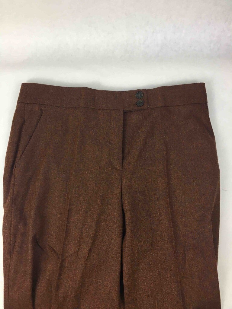 Etro Mens Dress Pants Brown Zip Fly Pockets Wool Blend Stretch Trousers 44