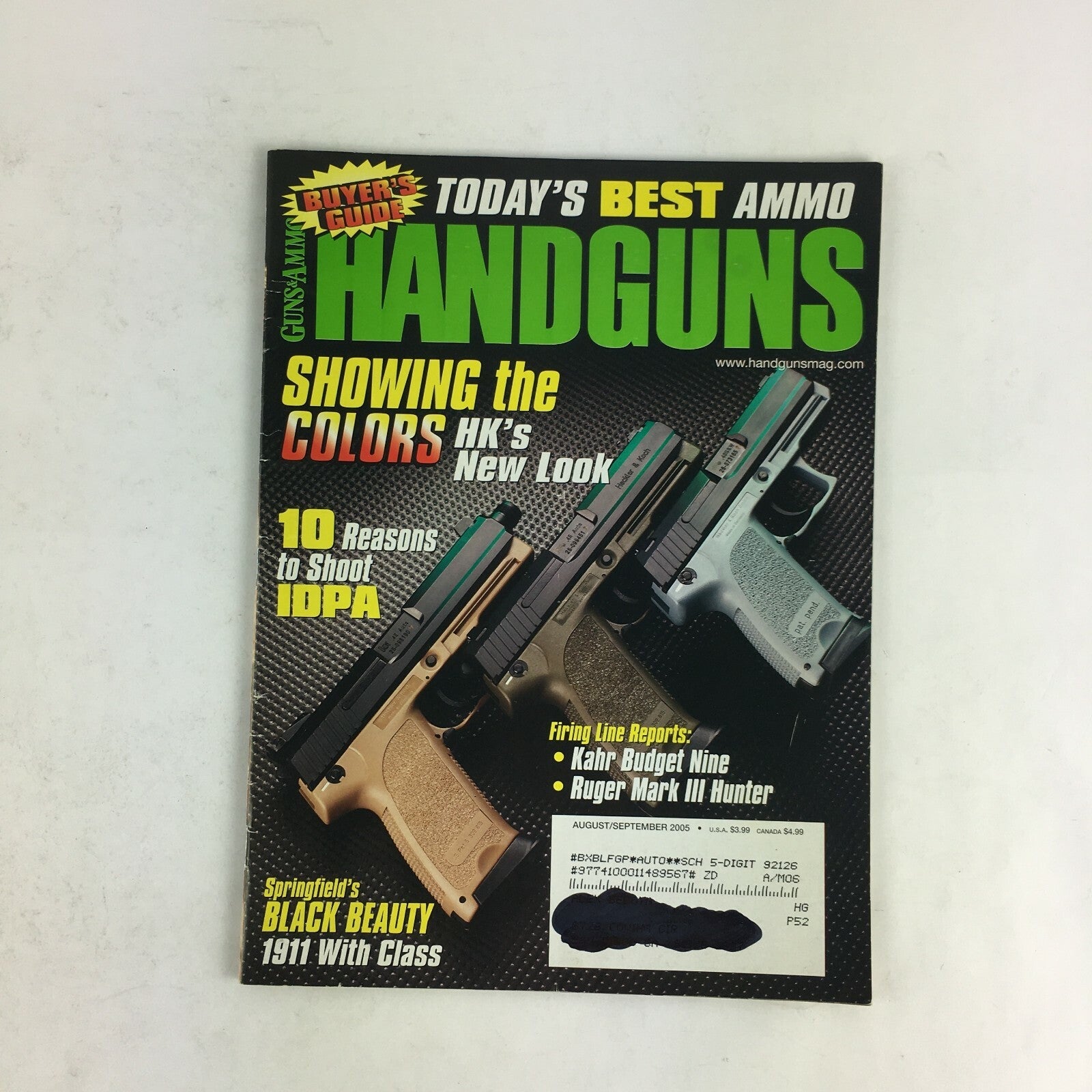 September 2005 Guns & Ammo Handguns Magazine Springfield's Black Beauty 1911