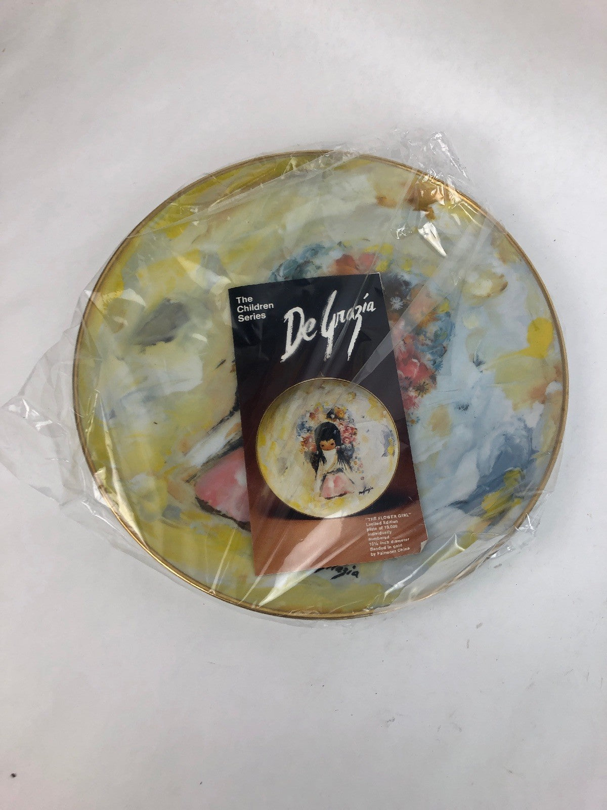 DE GRAZIA THE FLOWER GIRL 1978 10 1/2 Limited Edition China Plate #7219 - 10,000