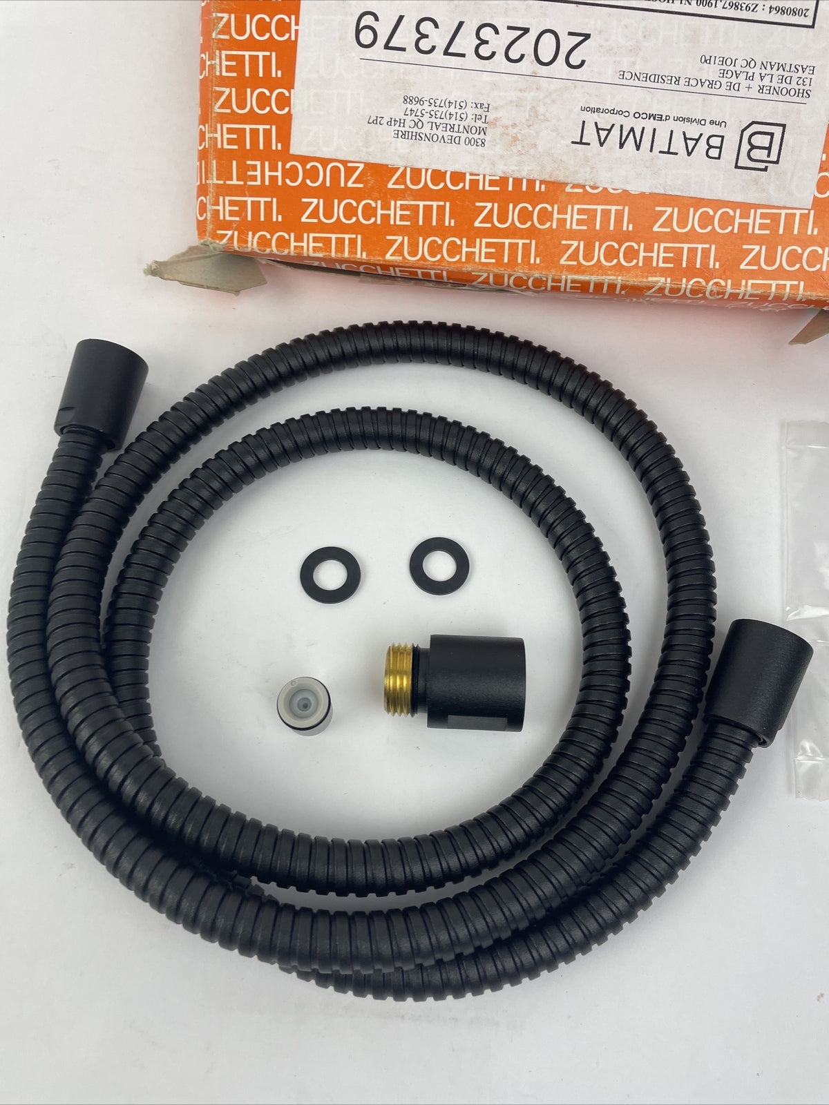 Zucchetti Shower System Black Matte Flexible Hose Z93867 . 1900N1 Made in ITALY