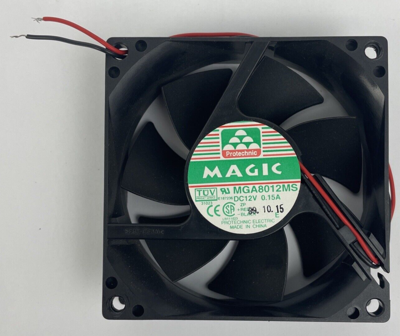 PROTECHNICS ELECTRIC MAGIC MGA8012MS DC12V 0.15A 2 - Wire Cooling Fan OEM NOS