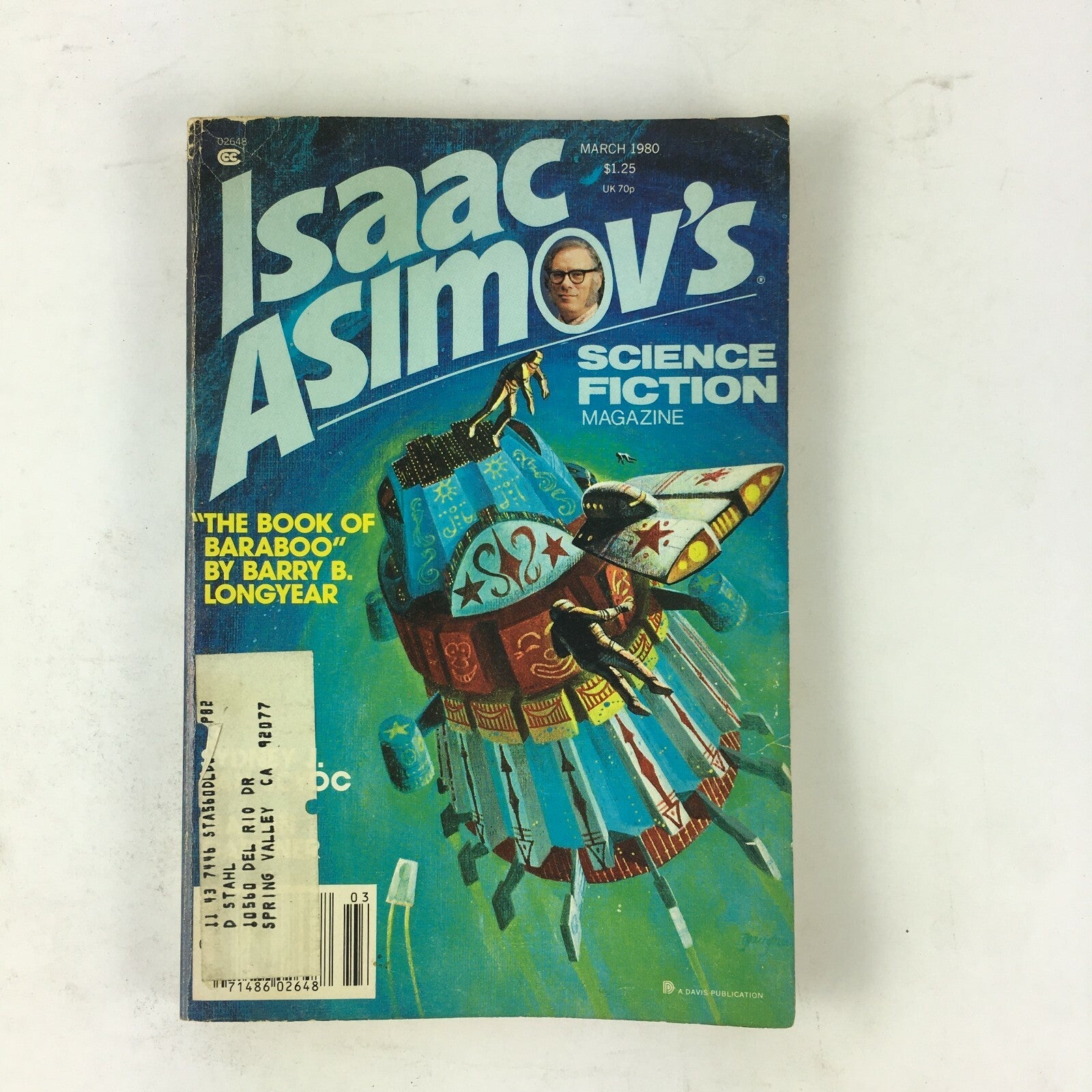 March 1980 Isaac Asimov's Science Fiction Magazine The Book of Baraboo by Barry
