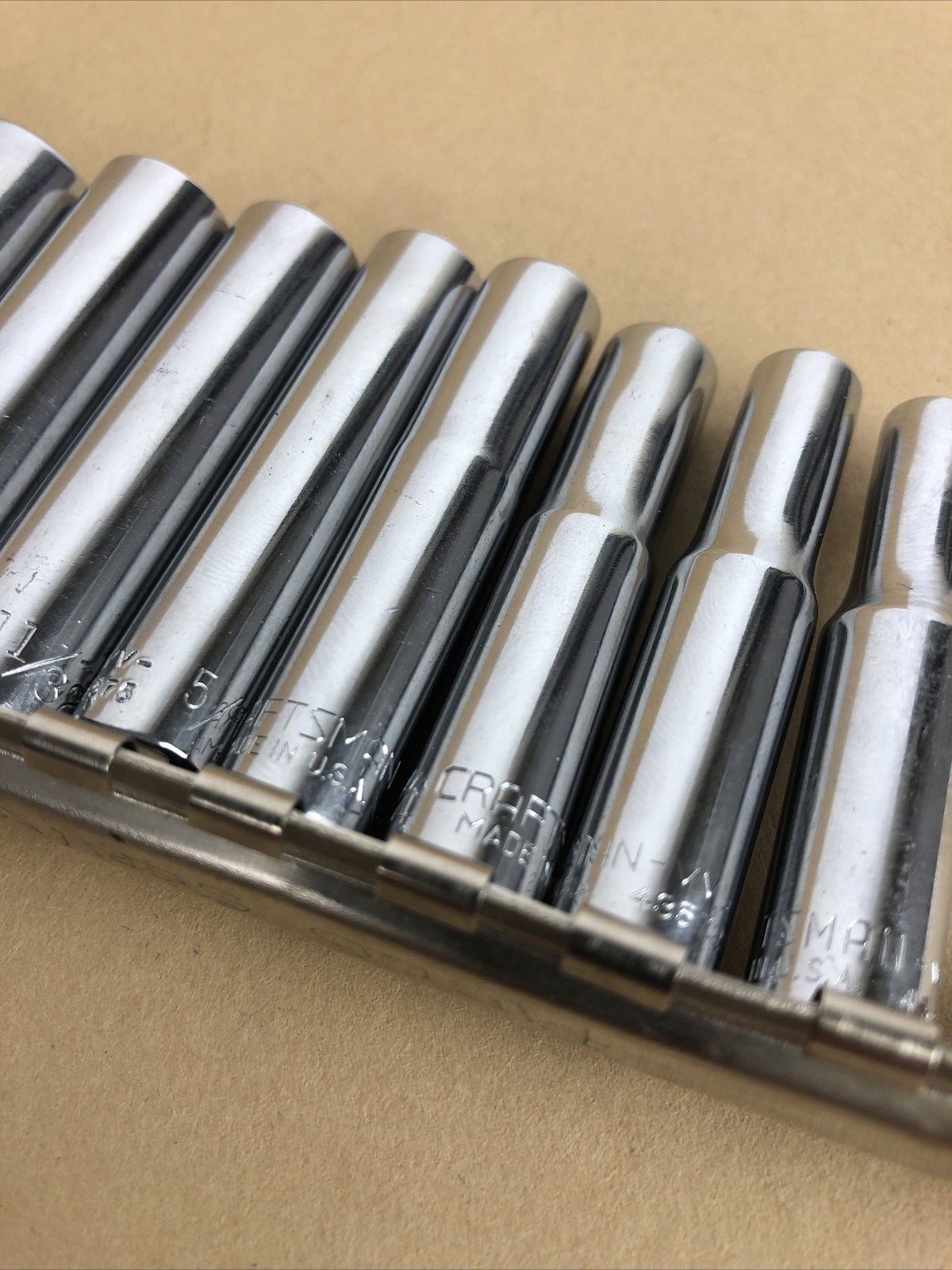 Craftsman 6 Point 1/4" Drive V 43589 1/2" - VV43571 3/16" 9pc Set w Clip Rack
