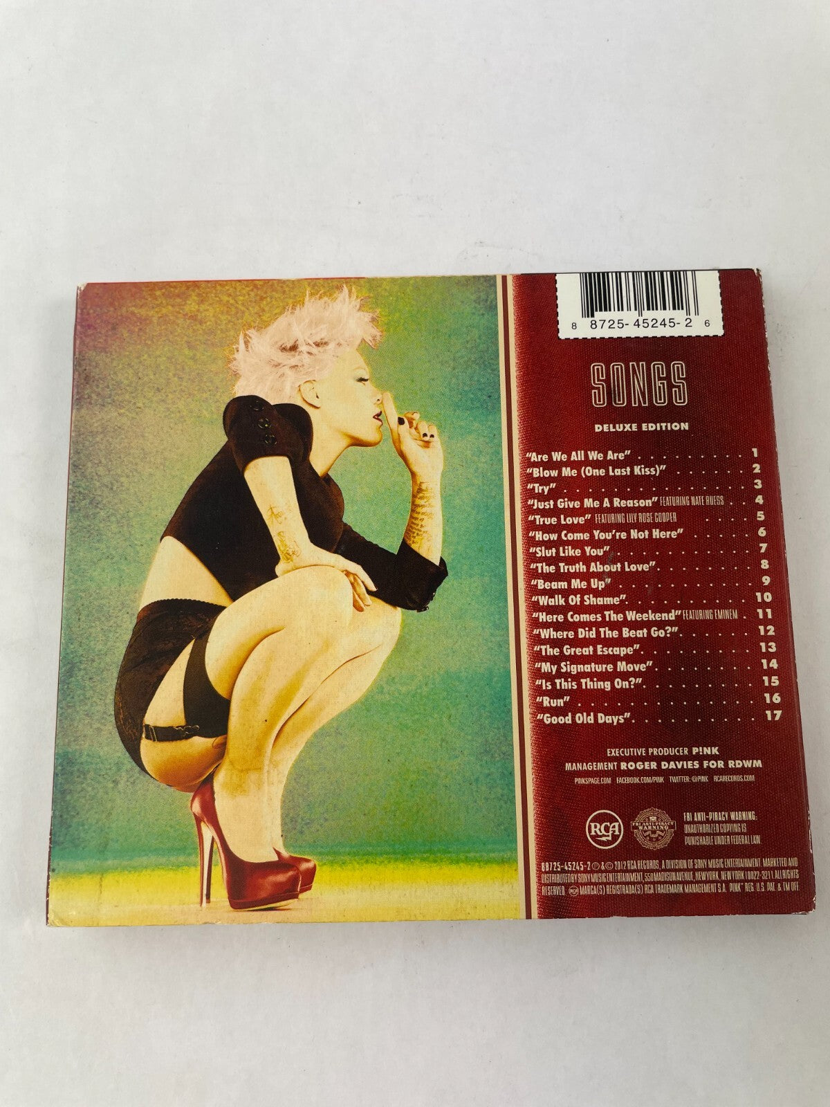 Pink The Truth About Love "Are We All We Are" "Blow Me" "Try" "just Give MeCD#73