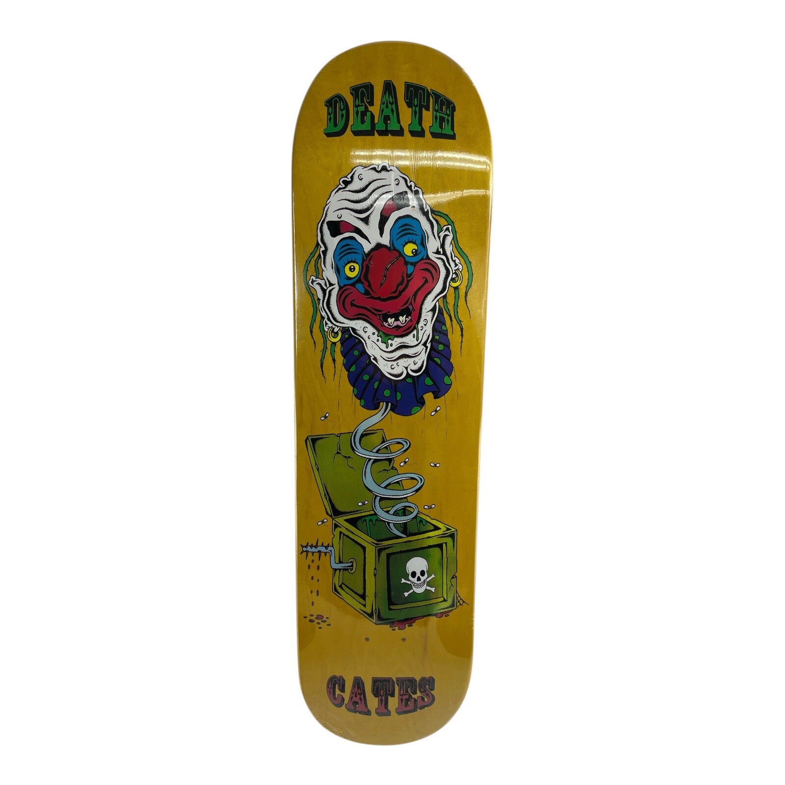 Dan Cates Jack in the Box Clown Pro deck Death Skateboards 8 " with grip