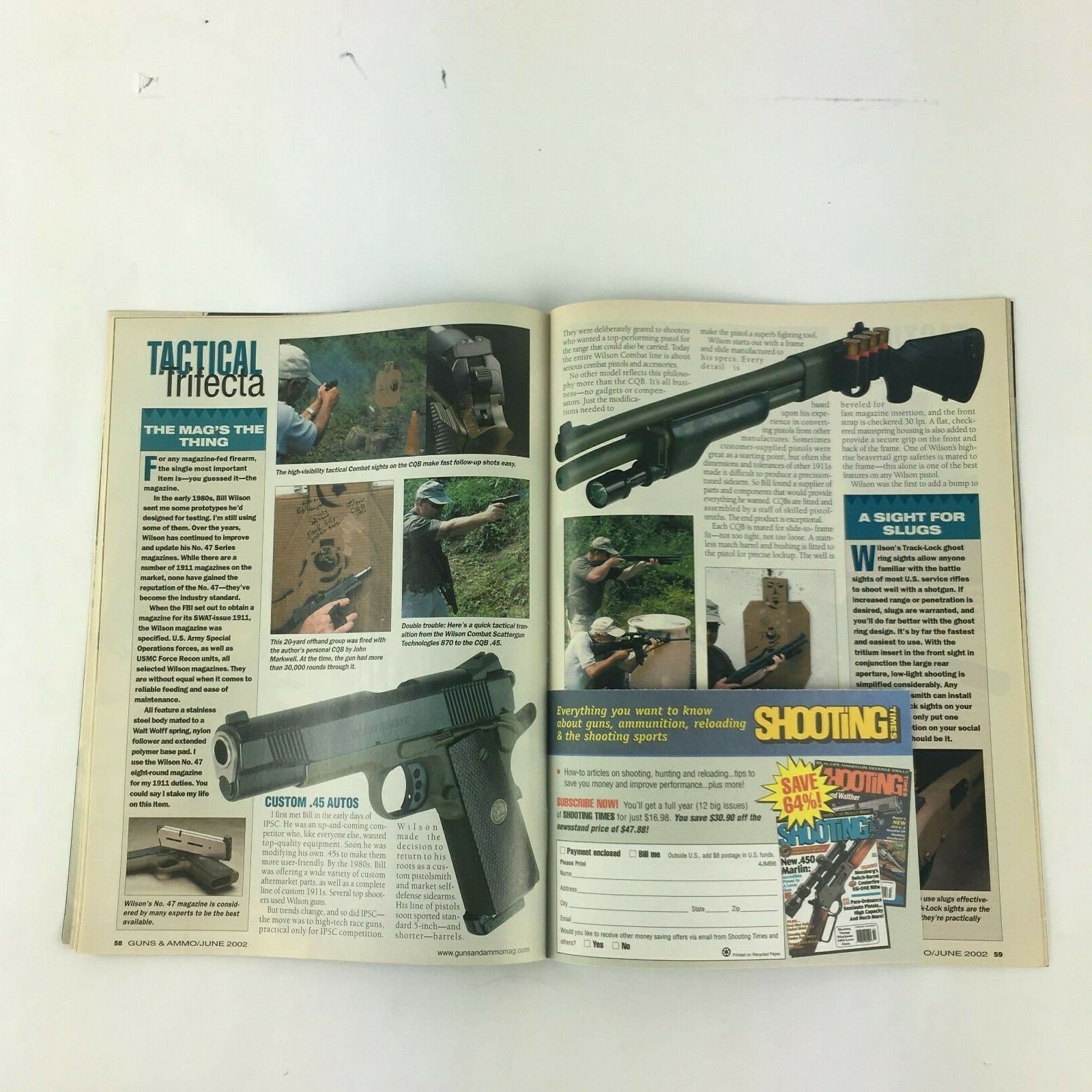 June 2002 Guns & Ammo Magazine Let's Roll! Wilson's Combat Trio Beretta Model 87