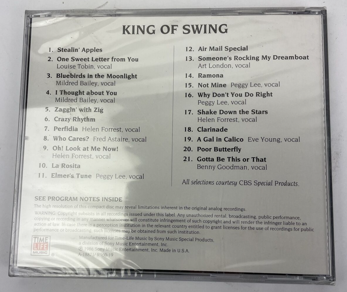 NEW Big Bands : King of Swing - Music CD - Time Life Music * 21 Tracks #69