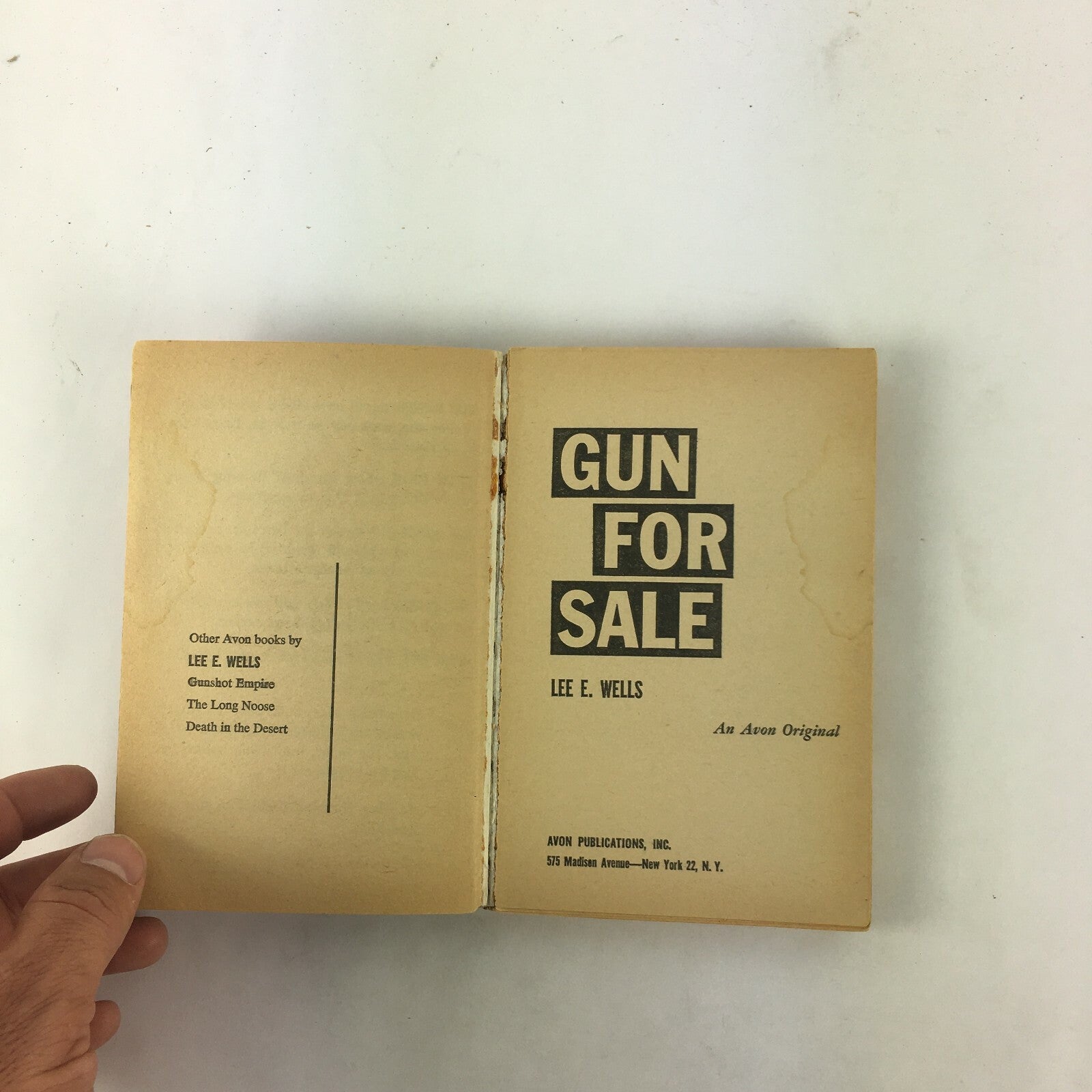 Gun For Sale Lee E.Wells author of Death in the Desert
