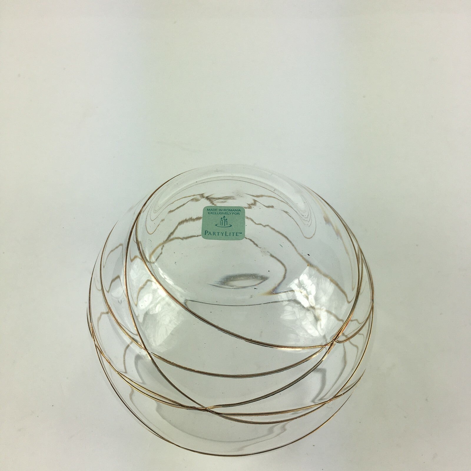 Party Lite Calypso Gold Tealight Candle Holder P7116 Made in Romania T1