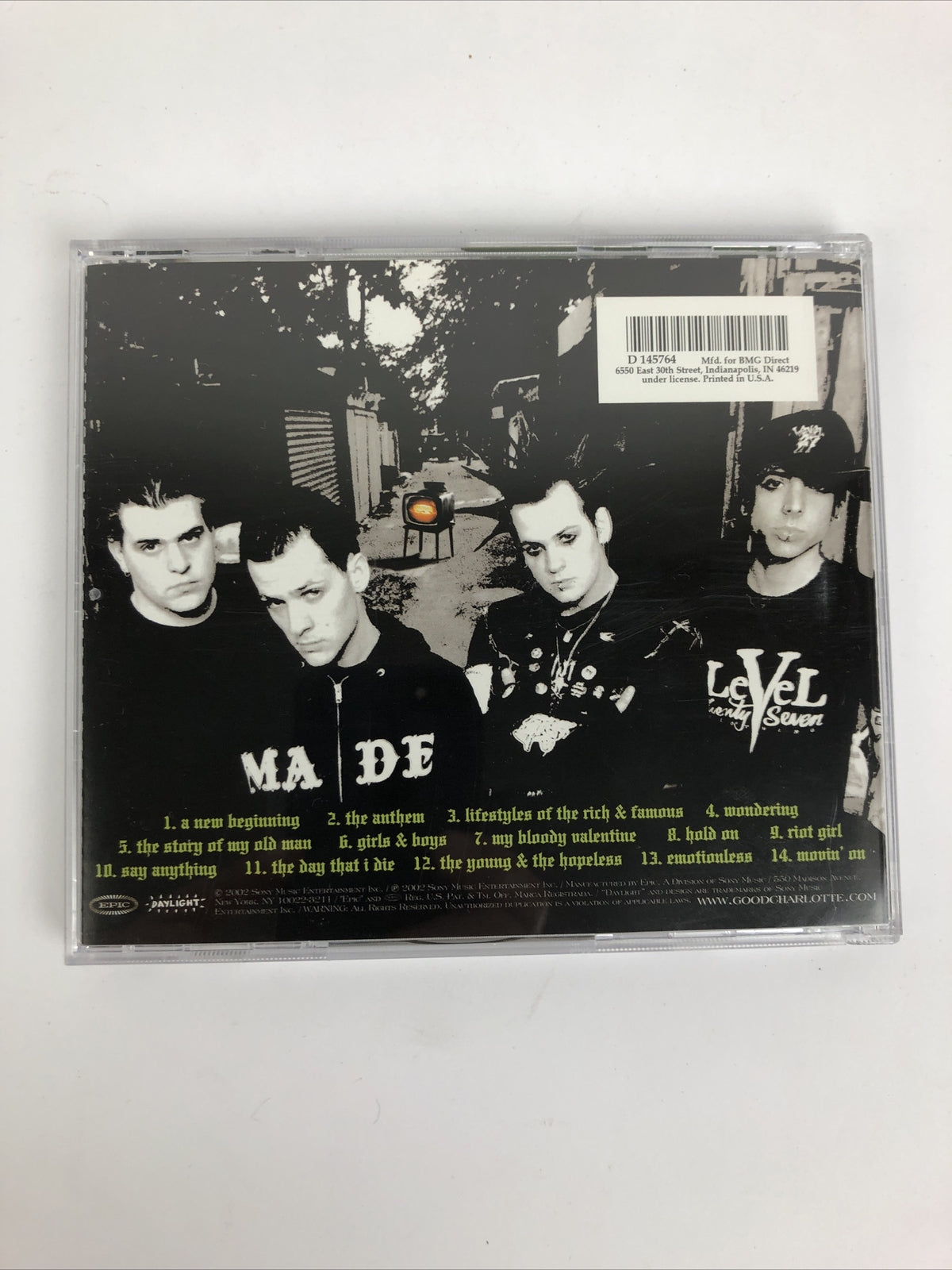 Good Charlotte : The Young and the Hopeless Digital Audio CD Epic MINT Disc #56