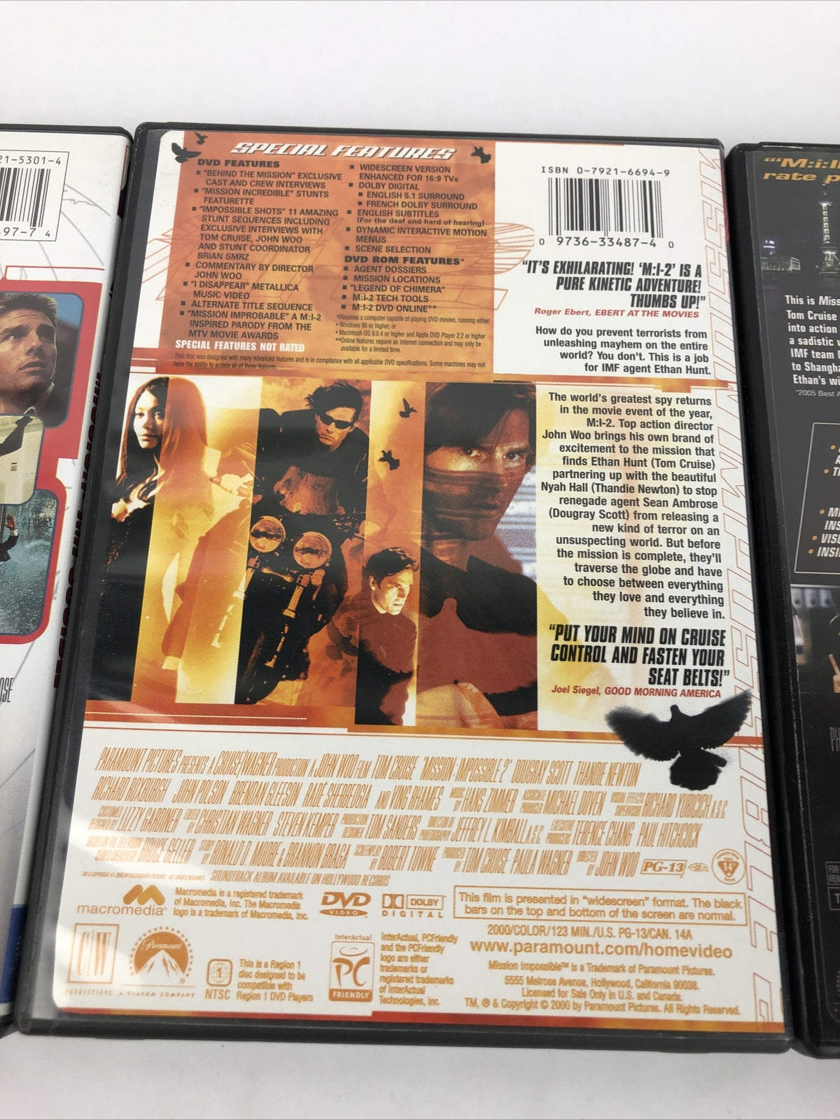 Mission:Impossible,1. 2, 3, Tom Cruise DVD 3 Movie Mint Discs Guaranteed