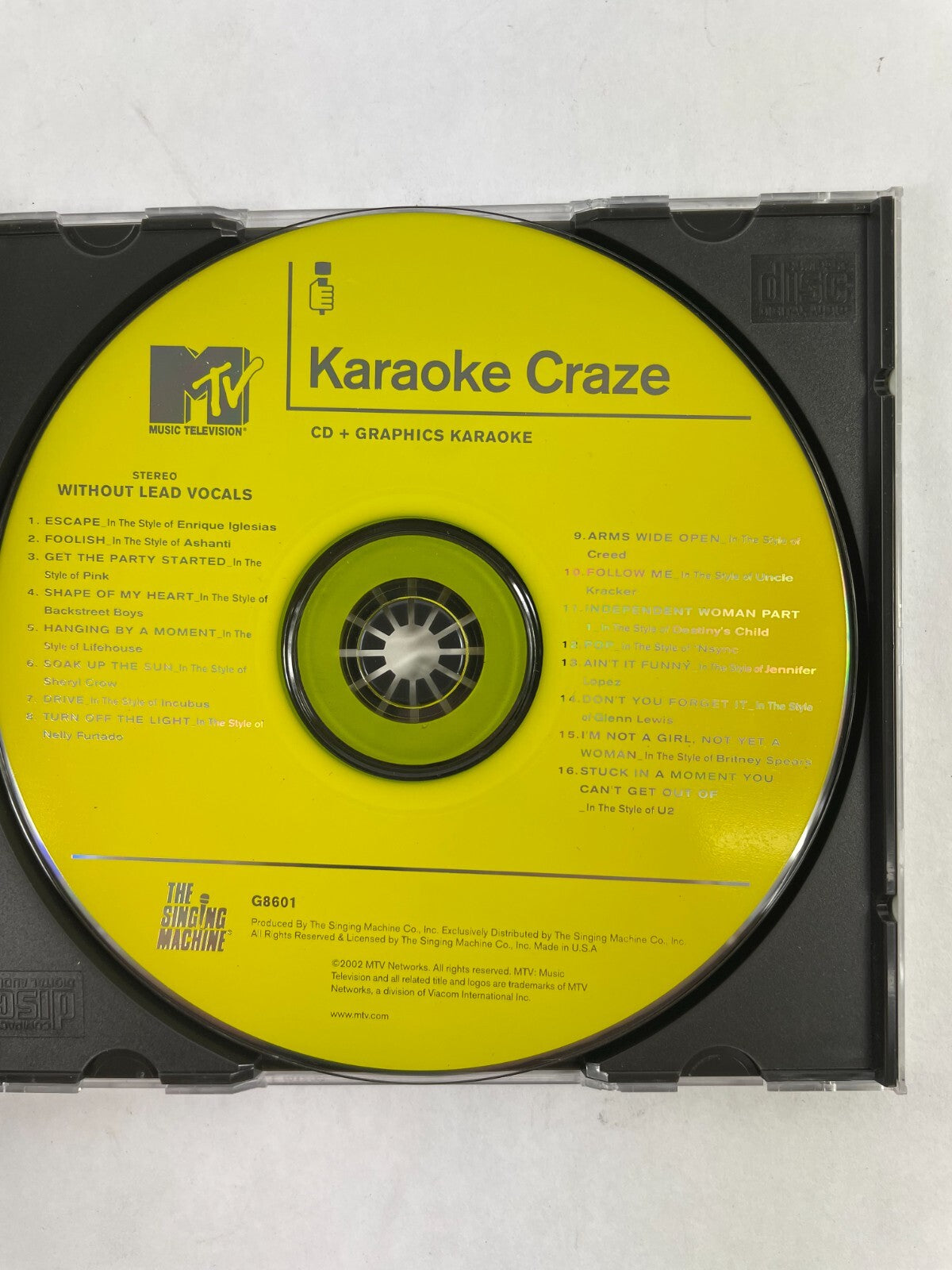 Karaoke Craze Escape Foolish Get The Party Started Shape Of My Heart HanginCD#72