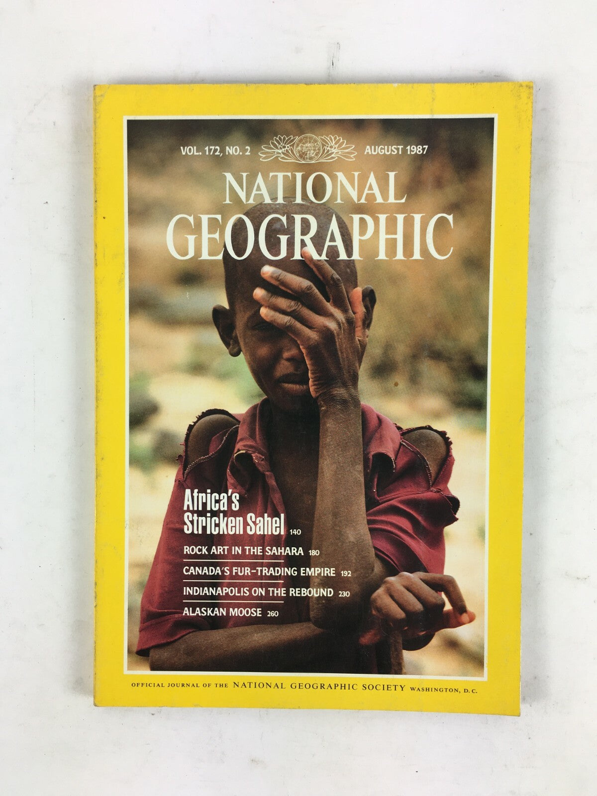 August 1987 National Geographic Magazine Africa's Stricken Sahel Alaskan Moose