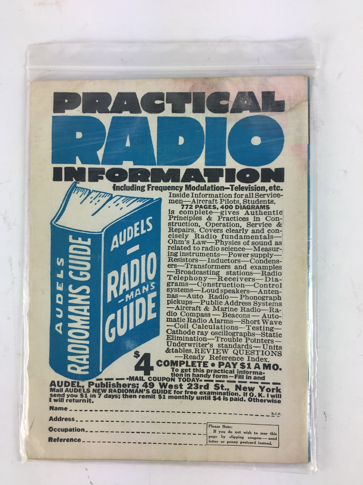 February 1943 Radio Craft HugoGernsback Magazine Radio Beginner 100 illustration