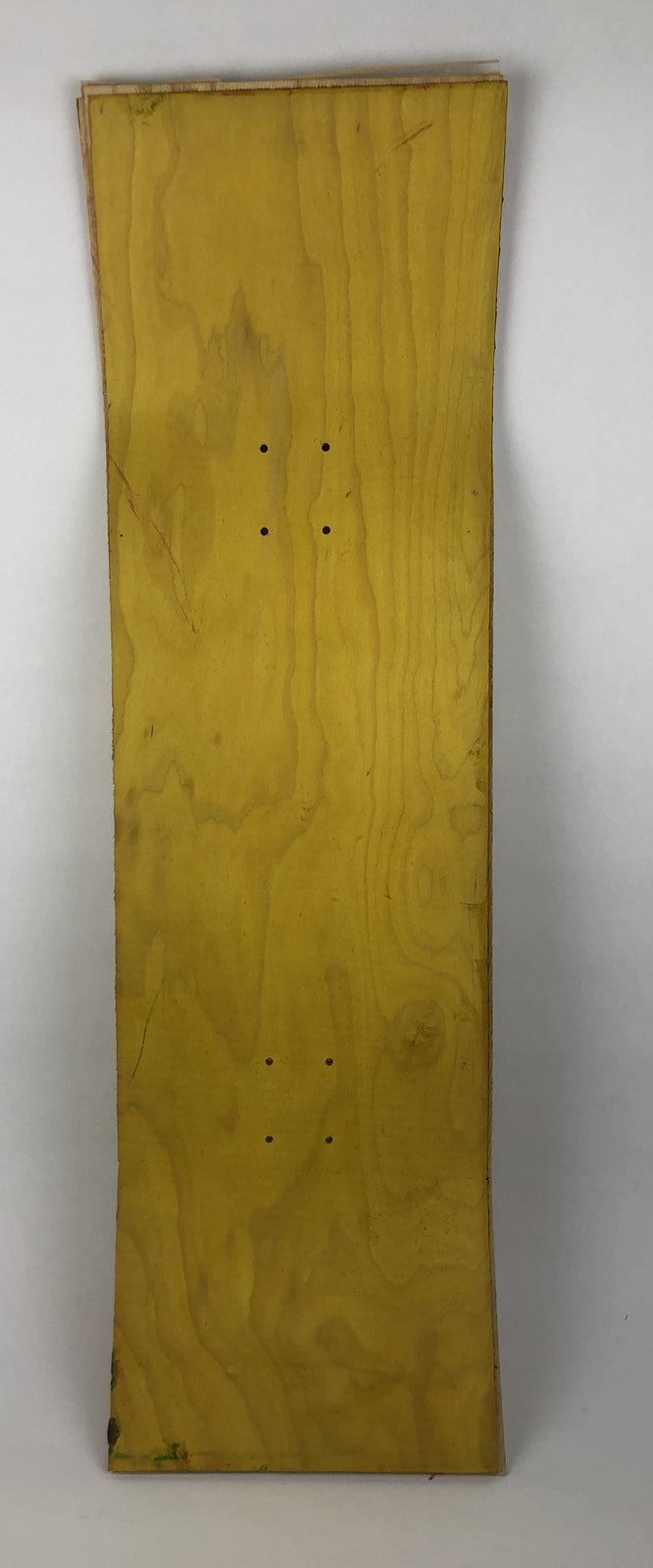 Skateboard Deck Blank Uncut 10" x 34" w 14.25 Wheelbase Pre Drilled Yellow Stain