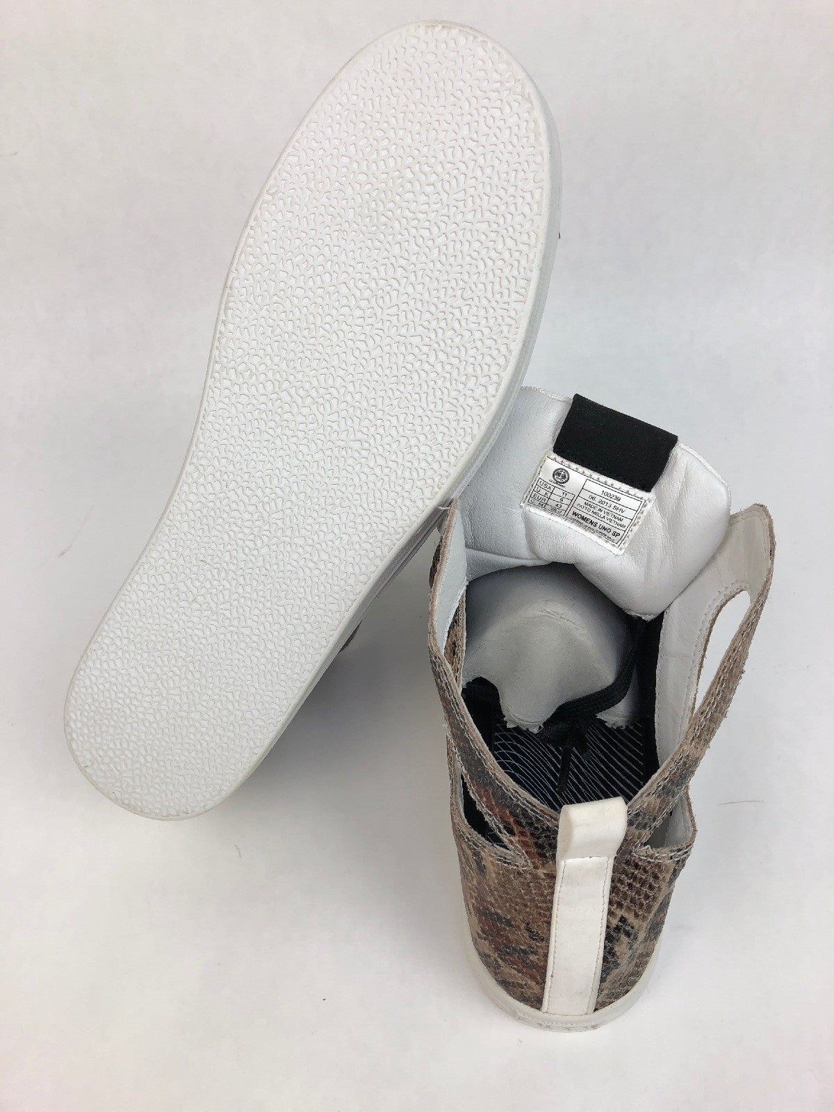 Rare Gourmet Footwear Shoes Womens Uno SP Leather Snake Skin High Top - FSTSHP