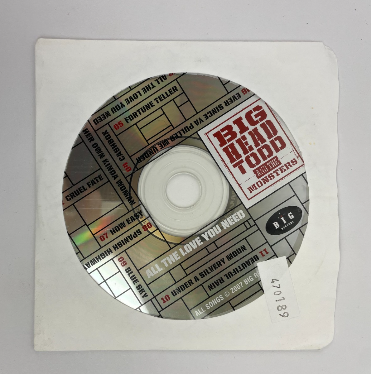 Big Head Todd & The Monsters All The Love You Need Digital Audio CD Big Rec.2007