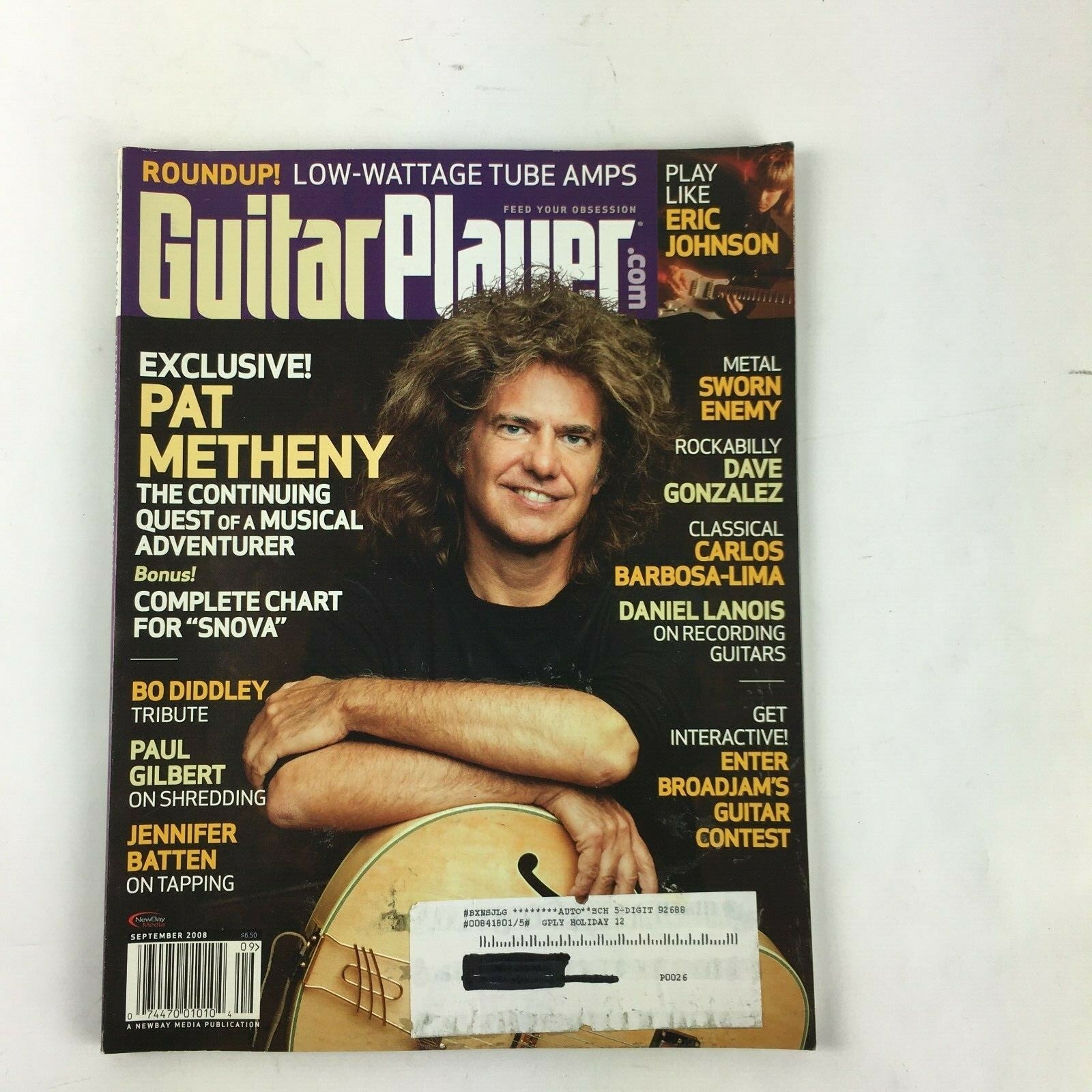 September 2008 Guitar Player Magazine Pat Metheny Bo Diddley Jennifer Batten