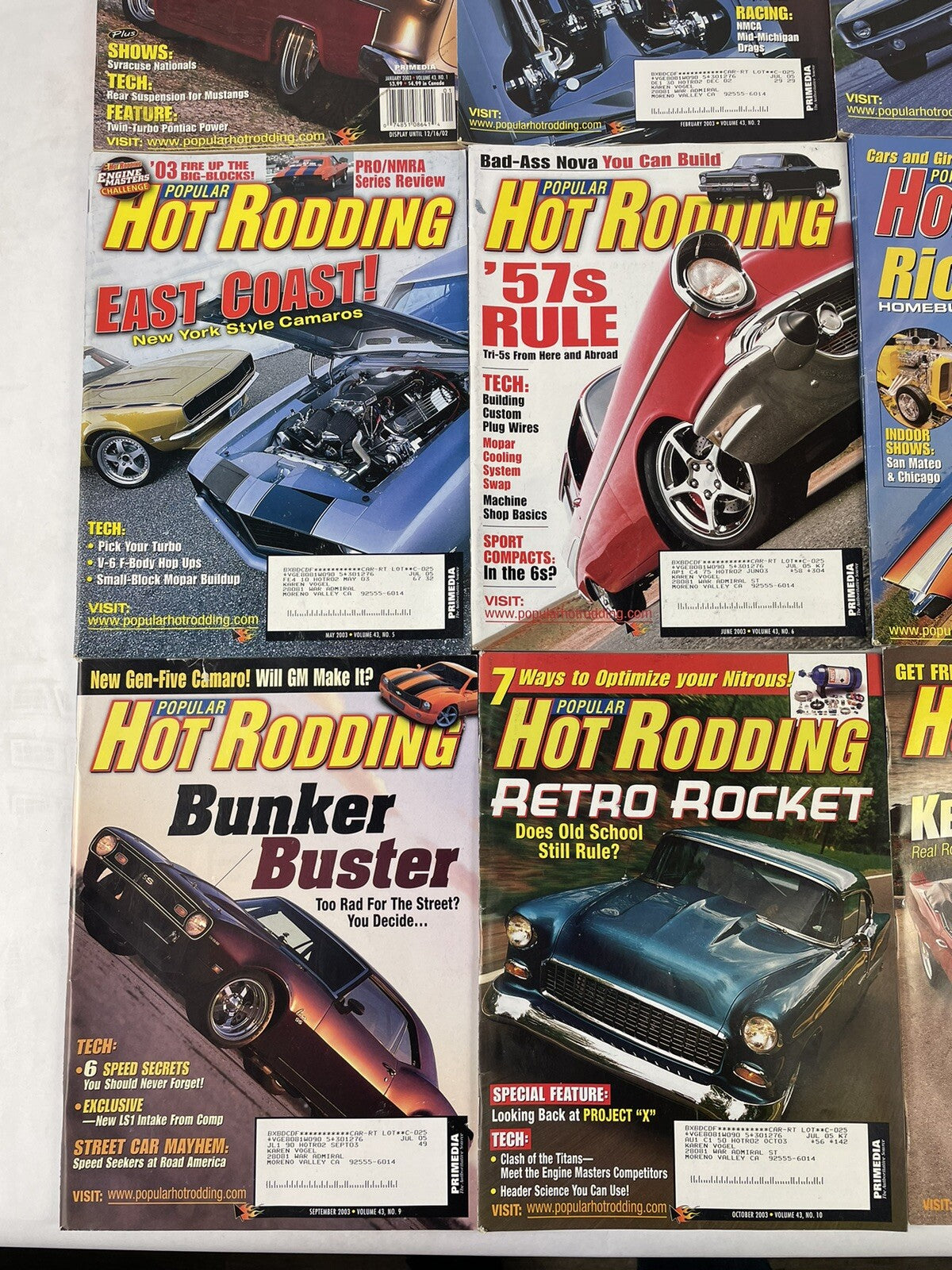 Lot of 12: Hot Rodding MAGAZINES Complete Full Set 12 issues Jan to Dec 2003