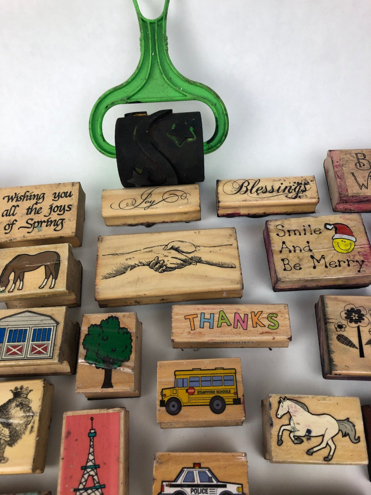 Lot of 75 x Pieces Rubber Stamp Lot Assorted Farm Animals Christmas Quotes Fish
