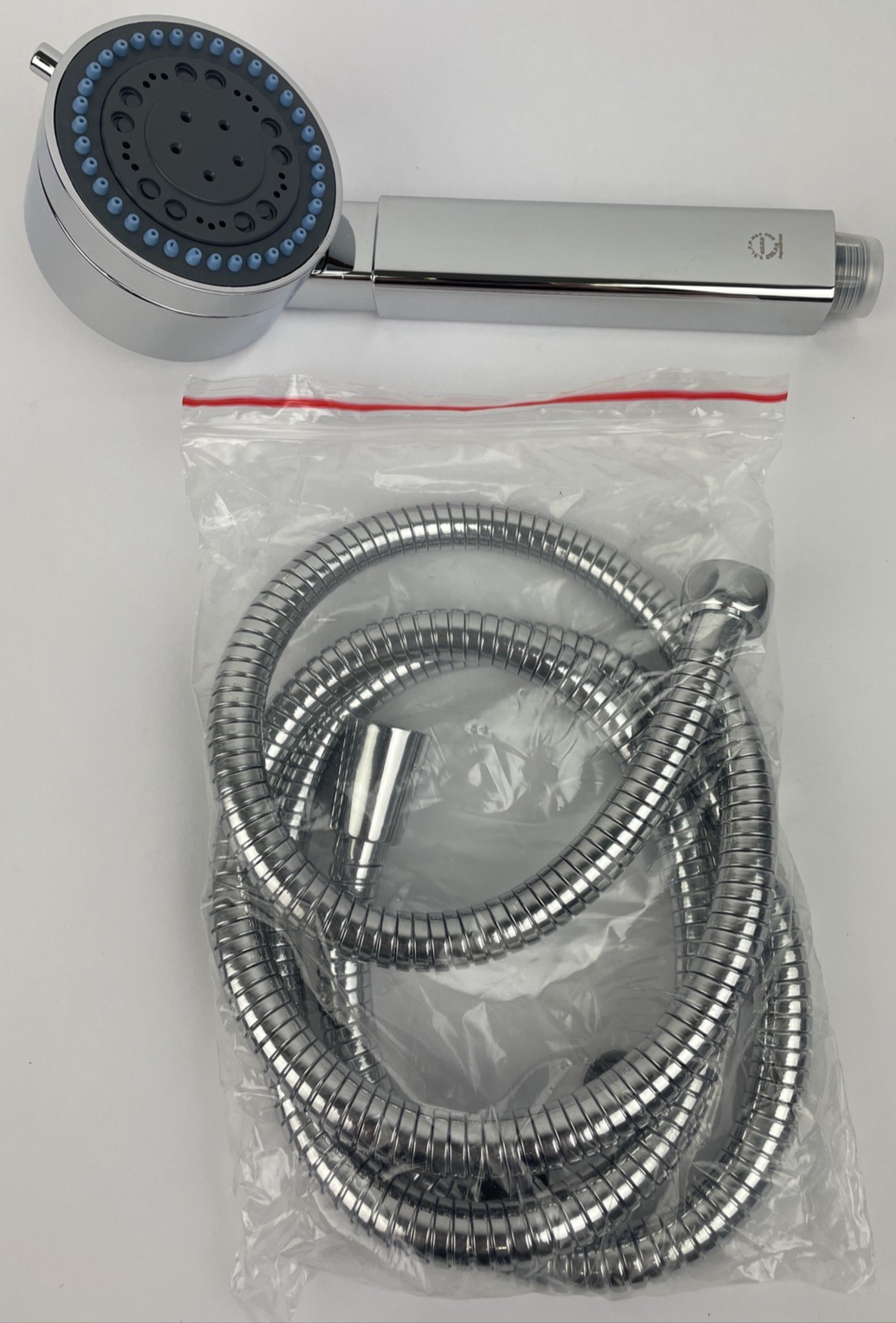 Aquabrass multifunction chrome hand shower with brass hose and five spray settings