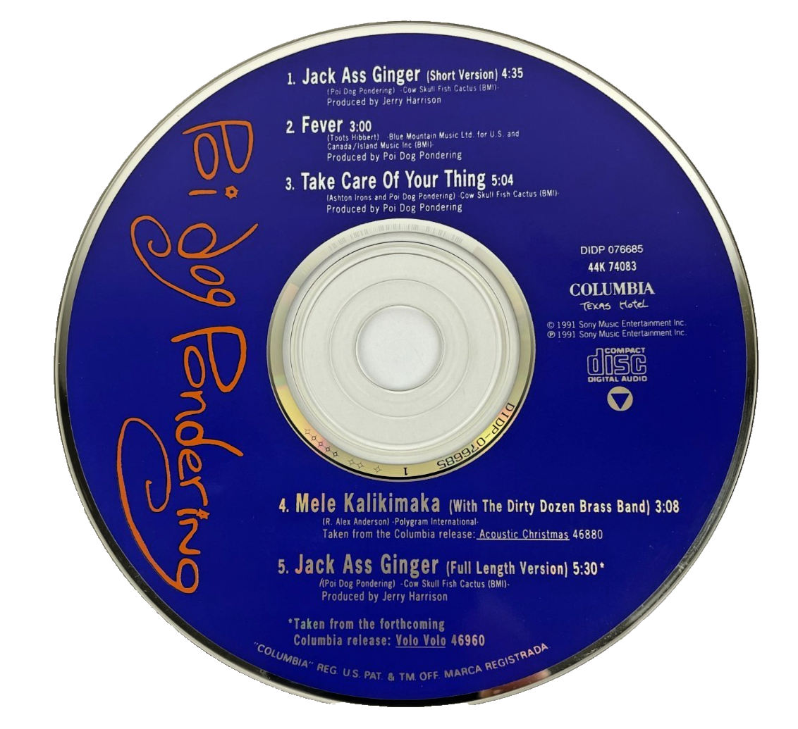 Poi Dog Pondering Jack Ass Ginger Fever Digital Audio CD Columbia 1991