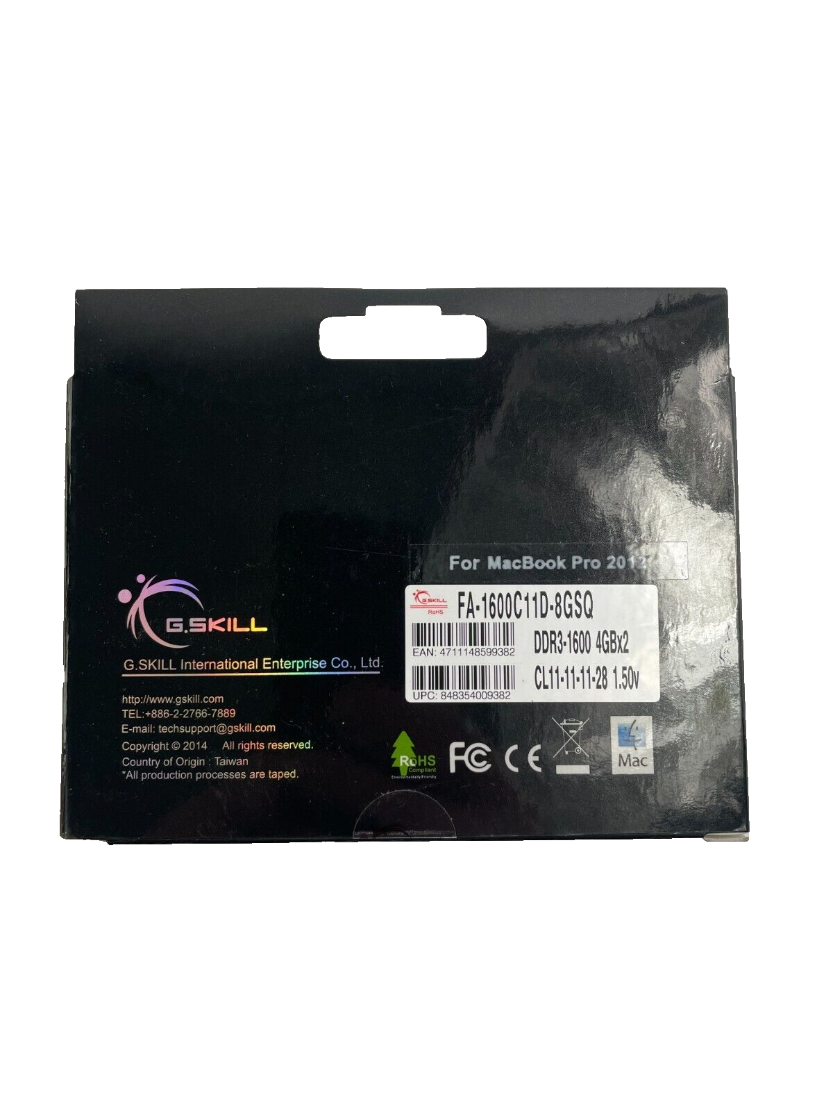G.SKILL Mac for Laptop Memory MacBook Pro 2012 SO-DIMM