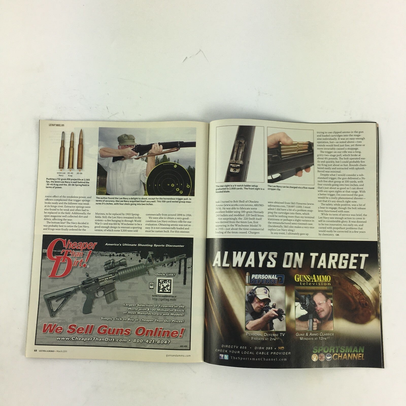 March 2011 Guns & Ammo Magazine Lee Navy Straight Pull Bigbore Lever Guns