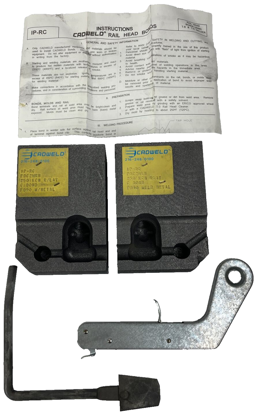 CADWELD Joint Bond Mold Pair Only Power 85-141 lb T-Rail 250 kcmil Stranded