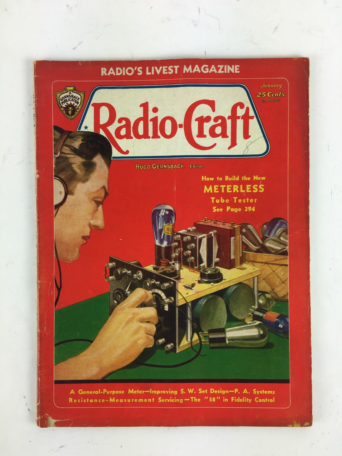 January Radio Craft Magazine How to Build the New Meterless Tube Tester