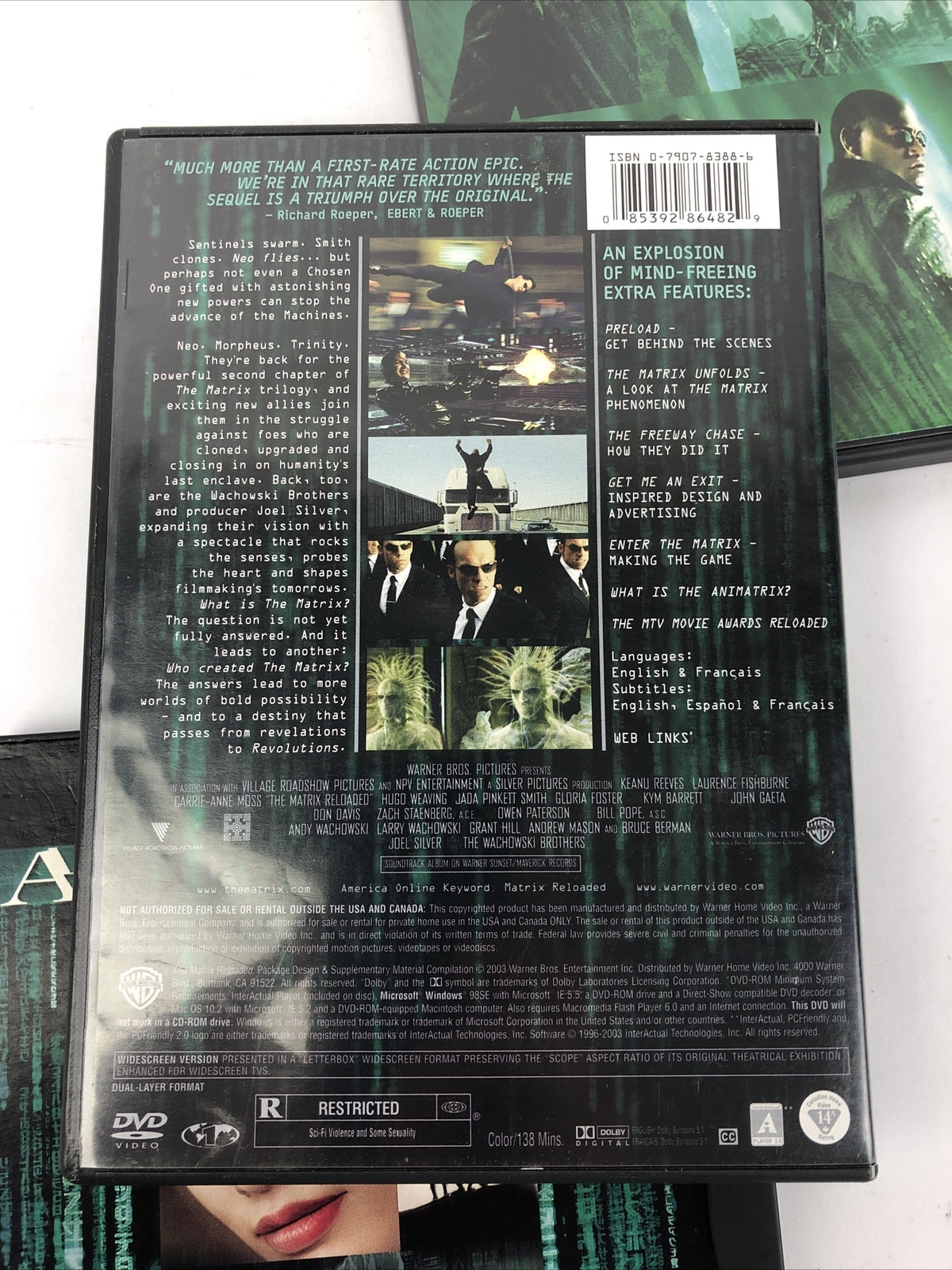 Lot of Three The Matrix Revolutions RELOADED + Animatrix ( DVD Video )