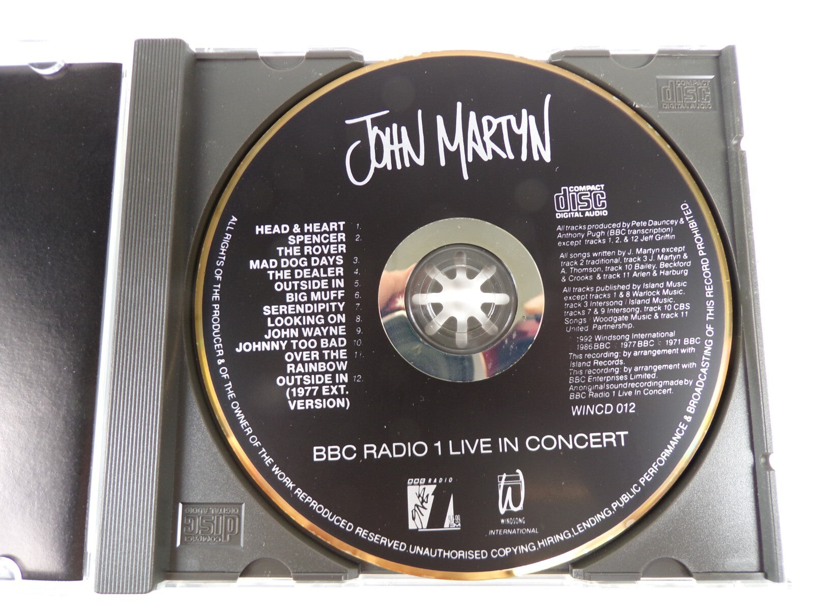 John Martin BBC Radio 1 Live In Concert CD #26