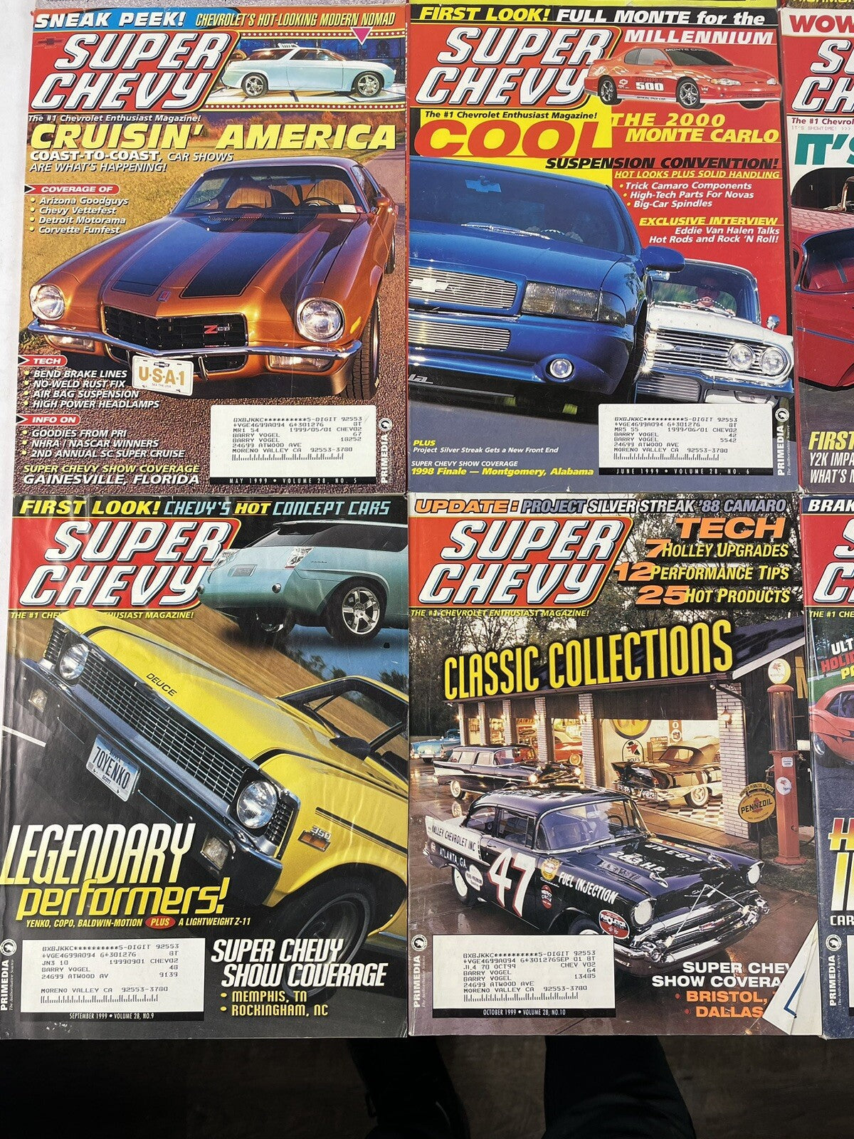 Lot of 12: SUPER CHEVY MAGAZINES Complete Full Set 12 issues Jan to Dec 1999