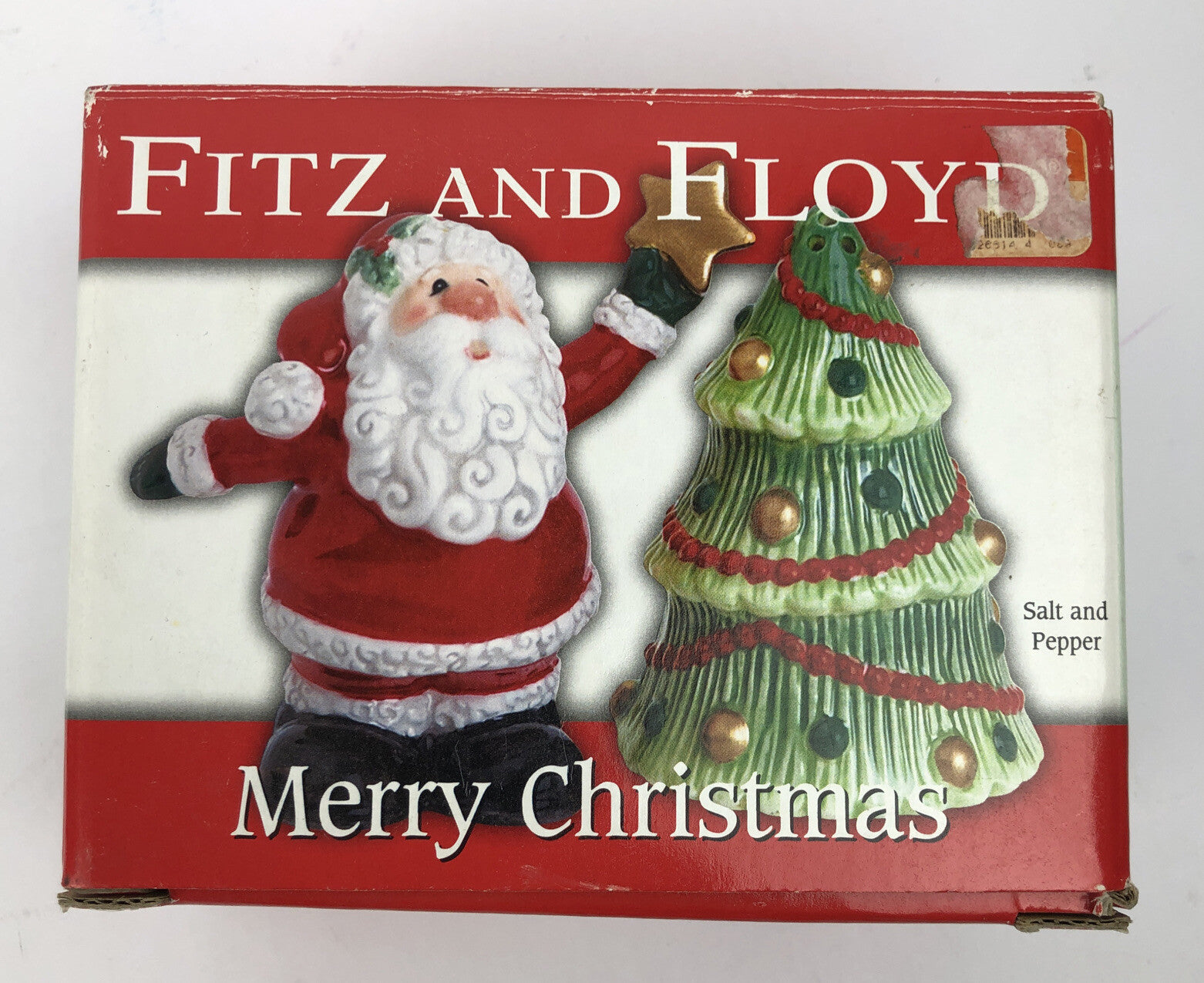 Fitz & Santa Starring Christmas Tree Salt & Pepper Shaker Set Very Rare New LOOK