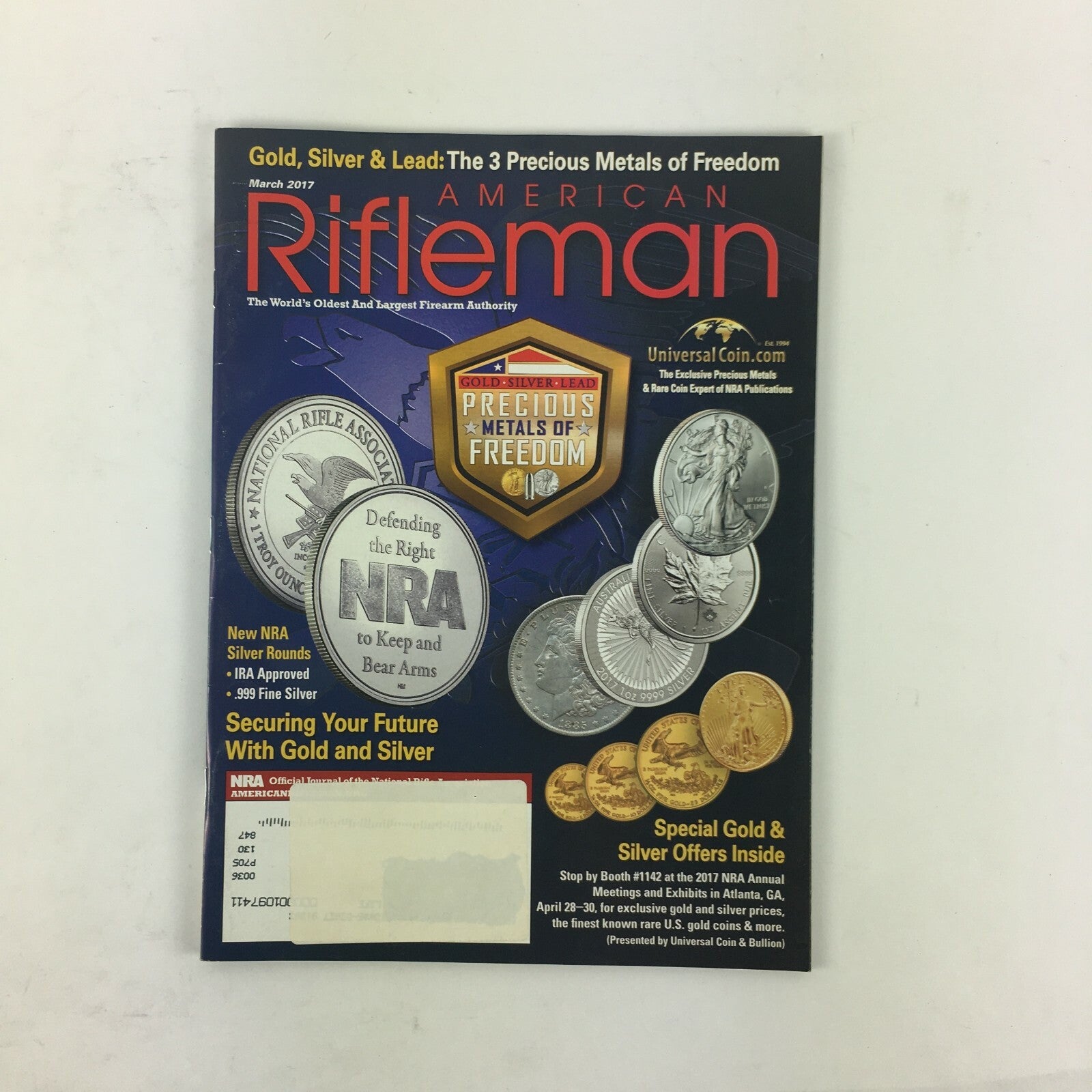 March 2017 American Rifleman Magazine Precious Metals of Freedom Gold Silver